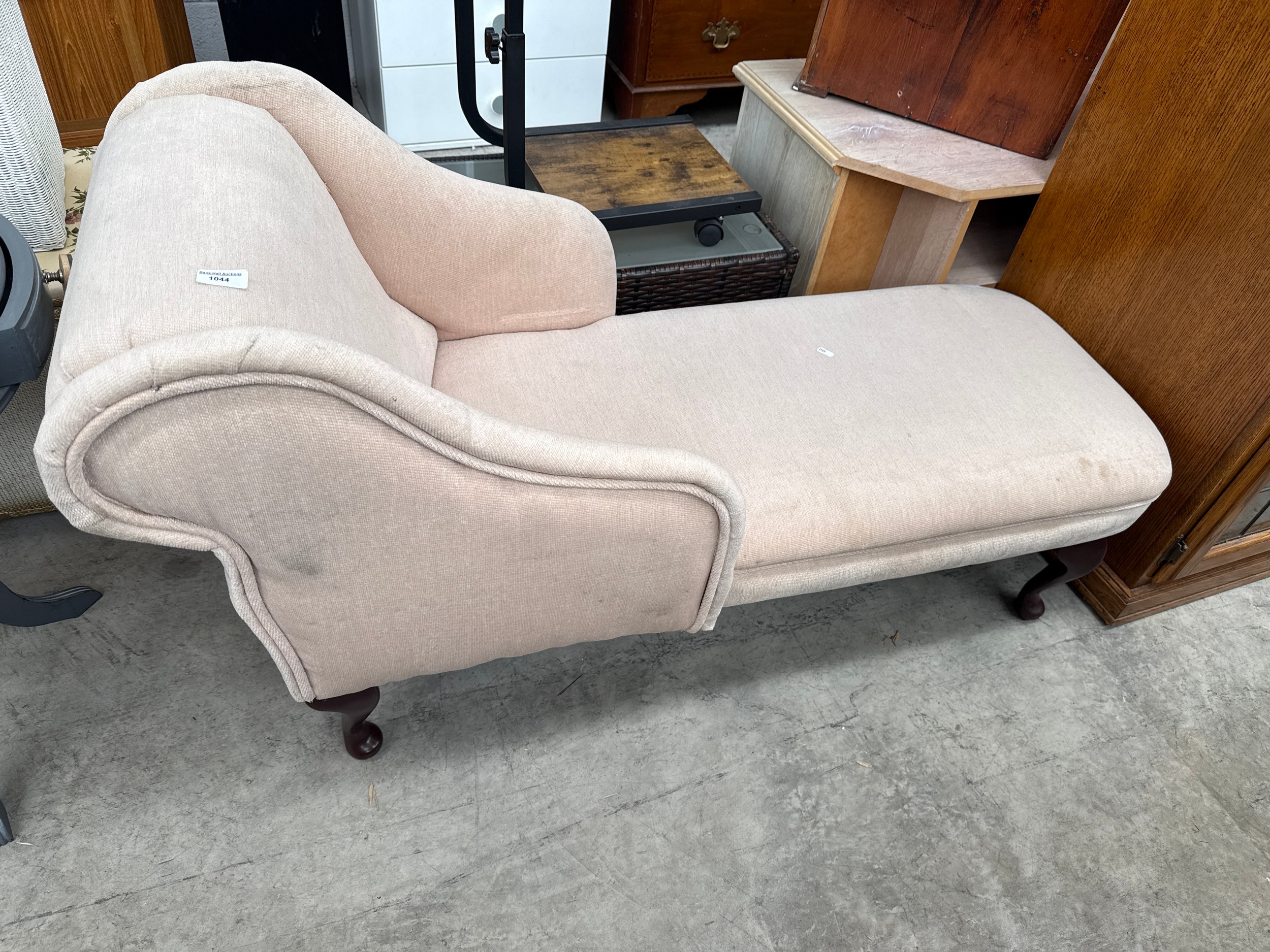A small vintage upholstered Chaise Longue