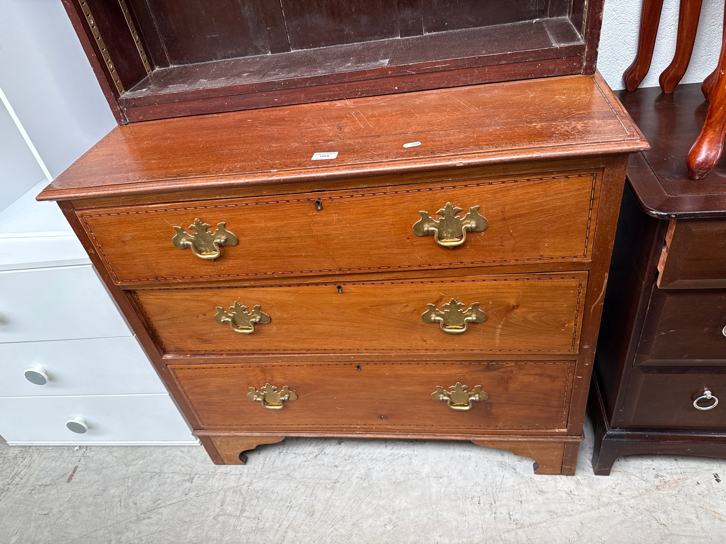 A vintage inlaid mahogany 3 drawer chest