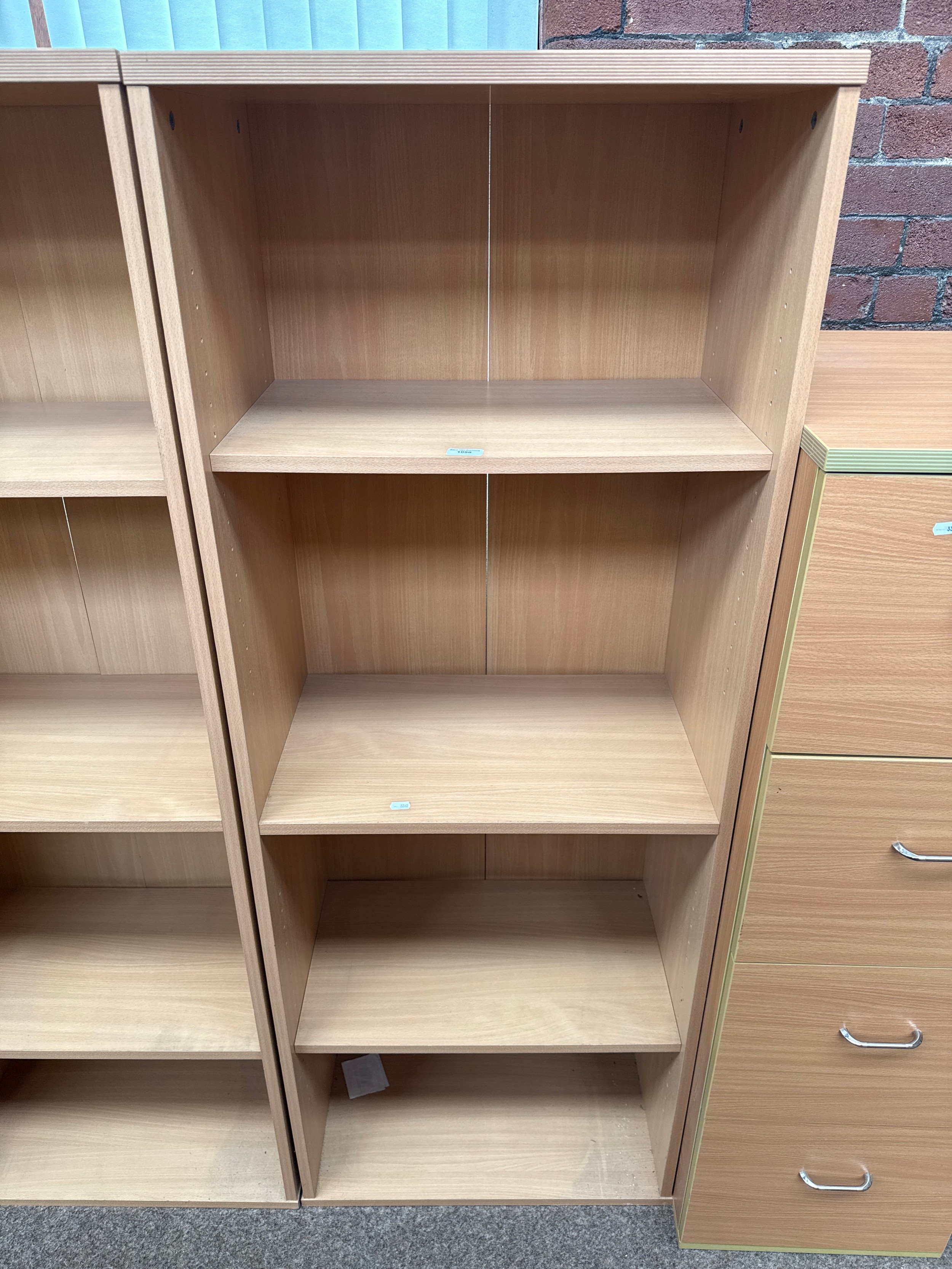 A modern 4 tier open shelf unit