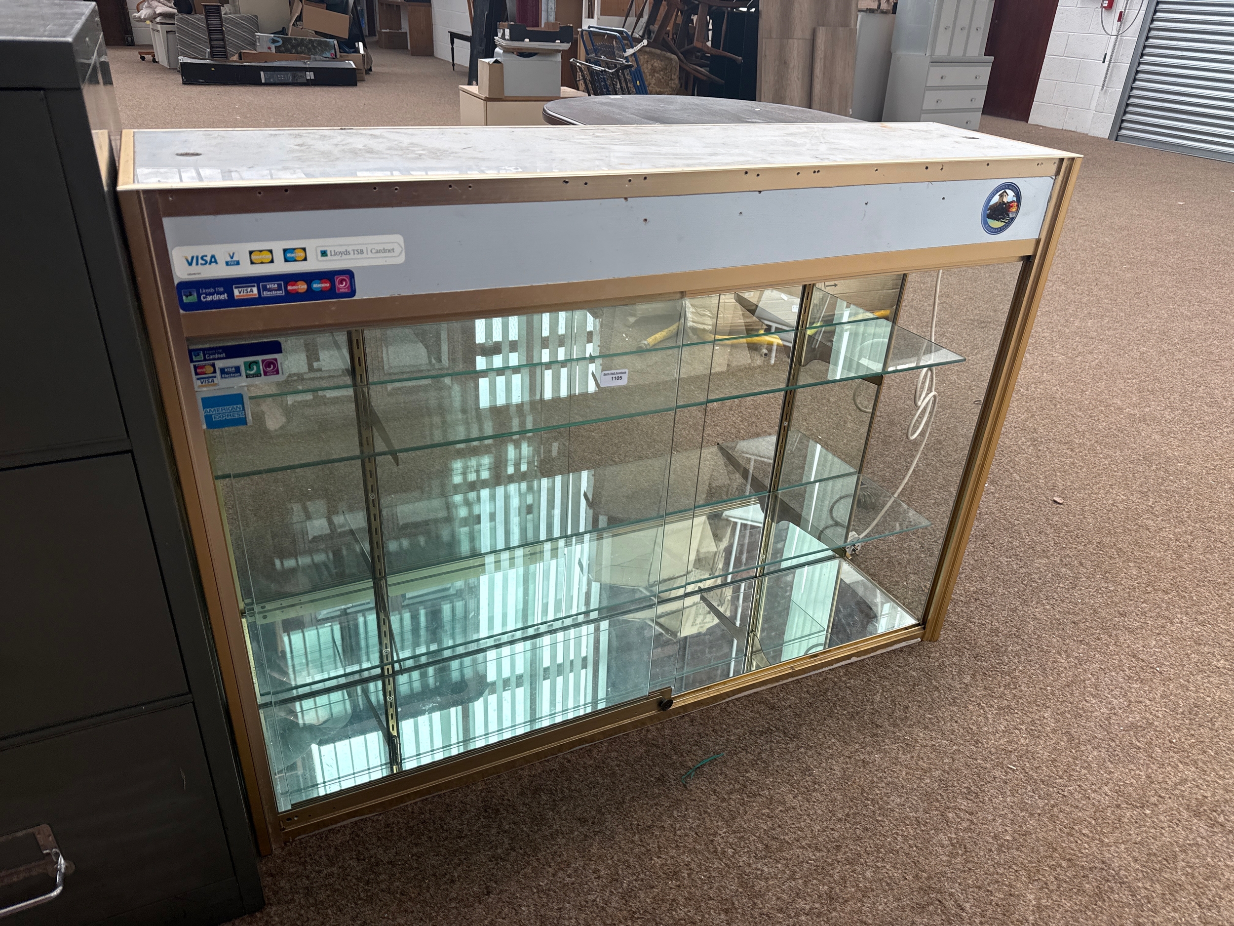 A 3 tier glass display