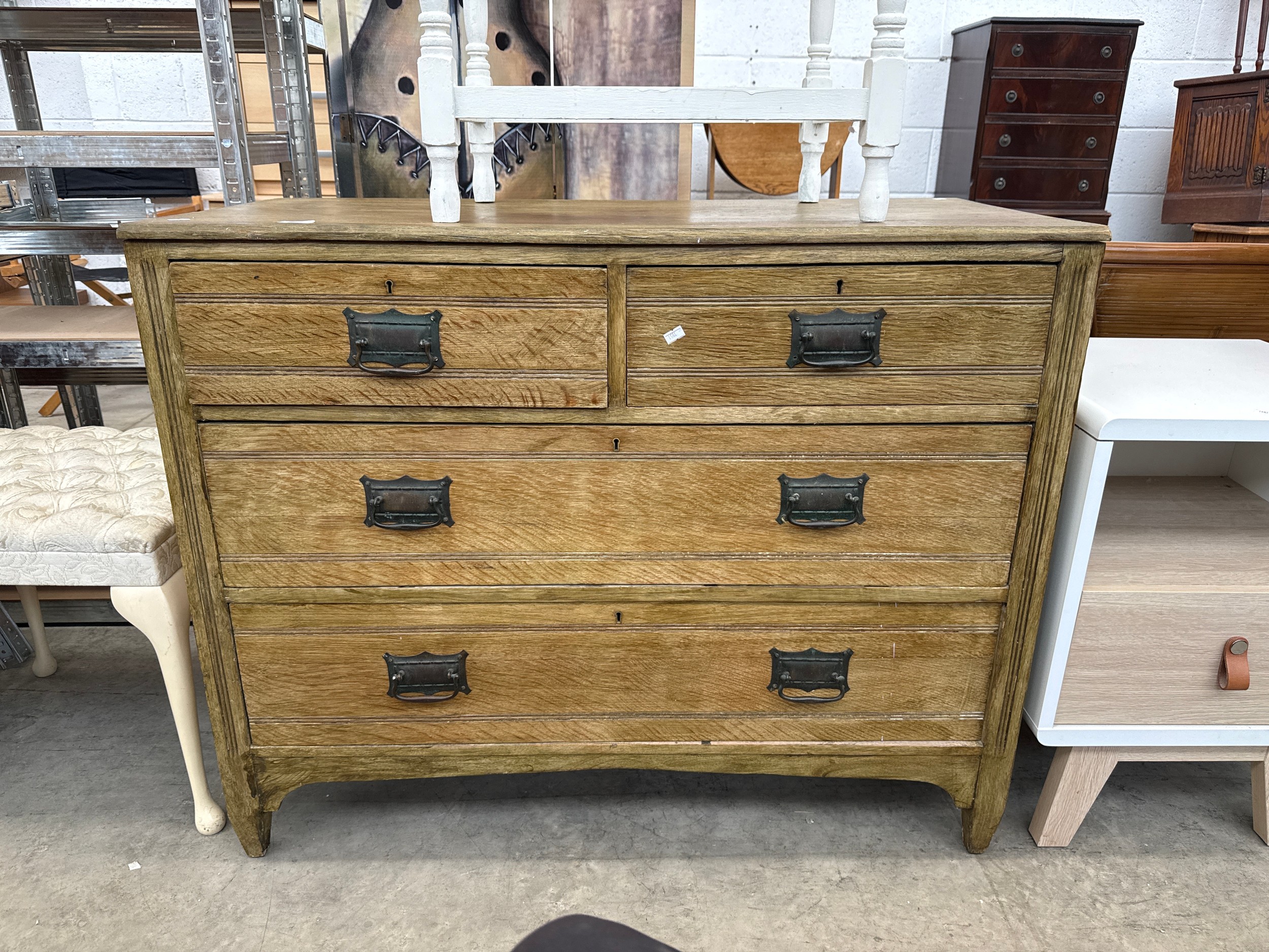 A vintage 2 over 2 drawer chest
