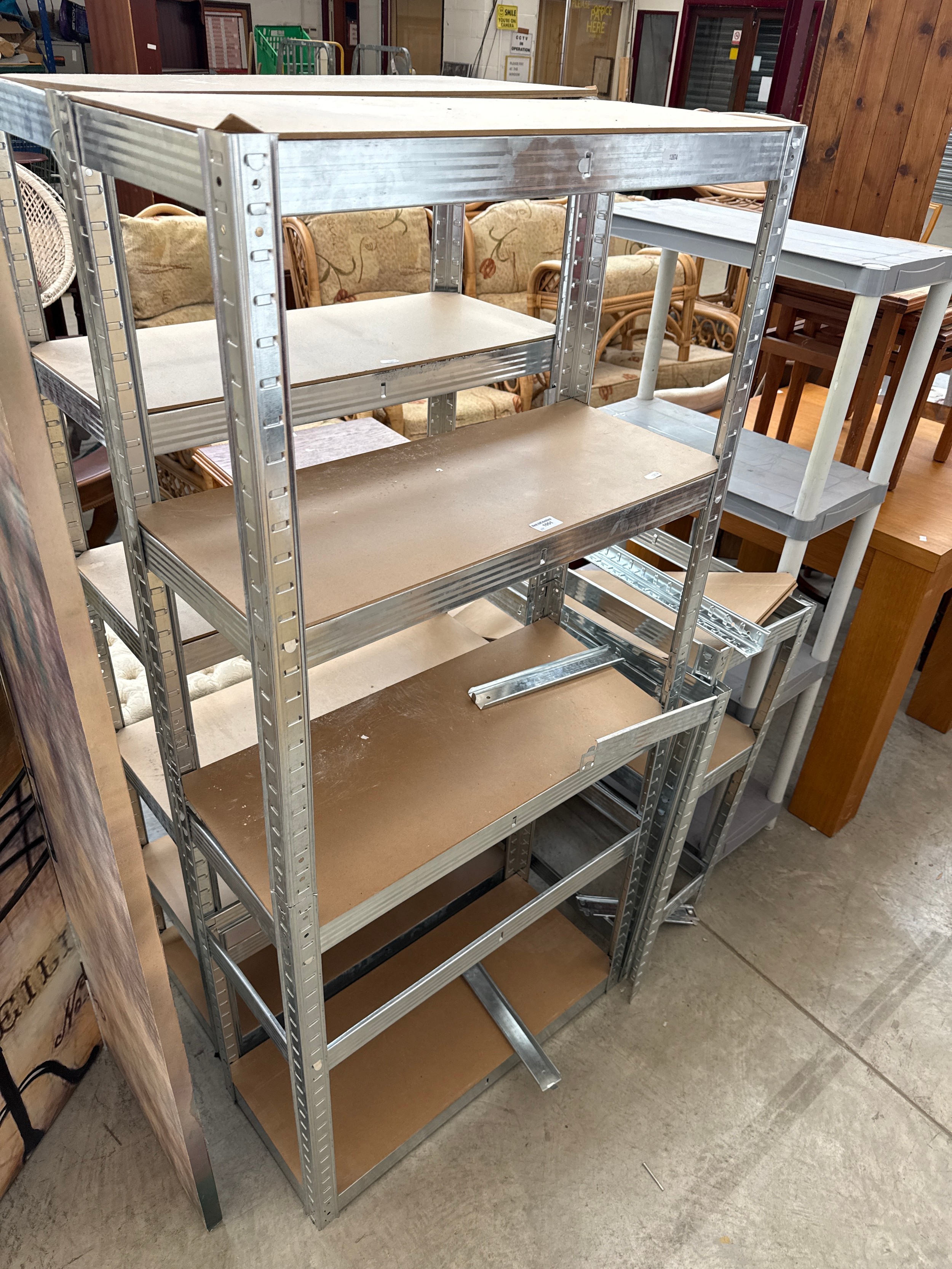 4 x assorted adjustable shelf stands