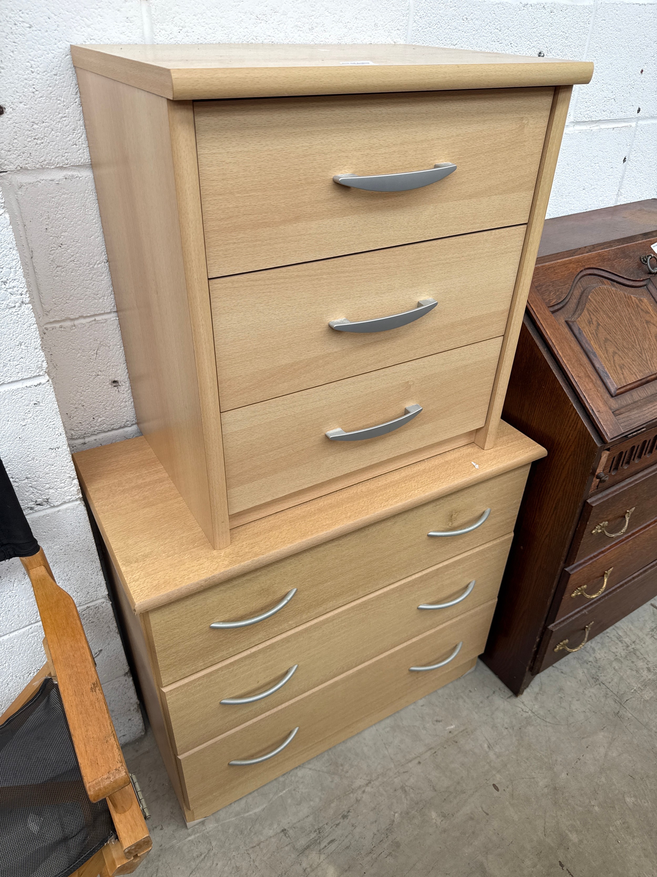 2 x modern 3 drawer bedroom chests