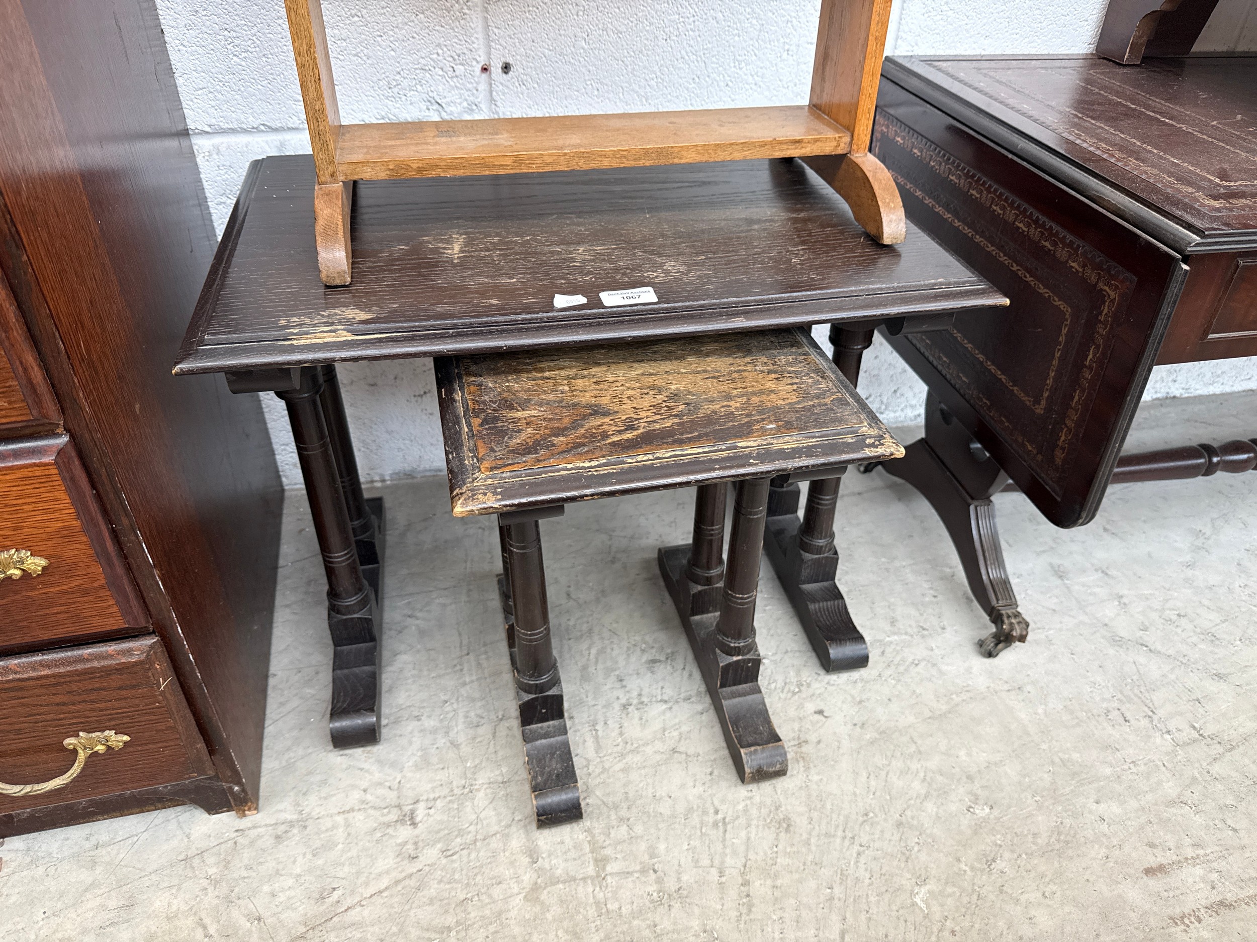 2 x vintage nested occasional tables for refinish