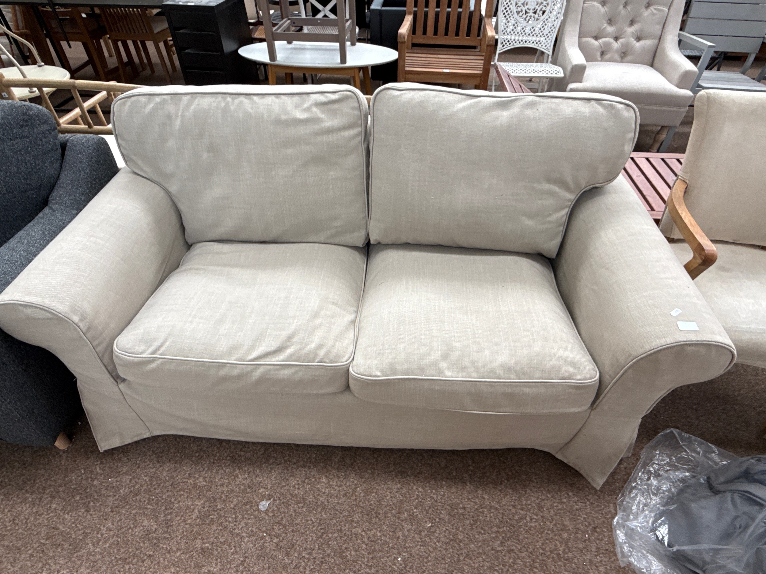 A large upholstered settee