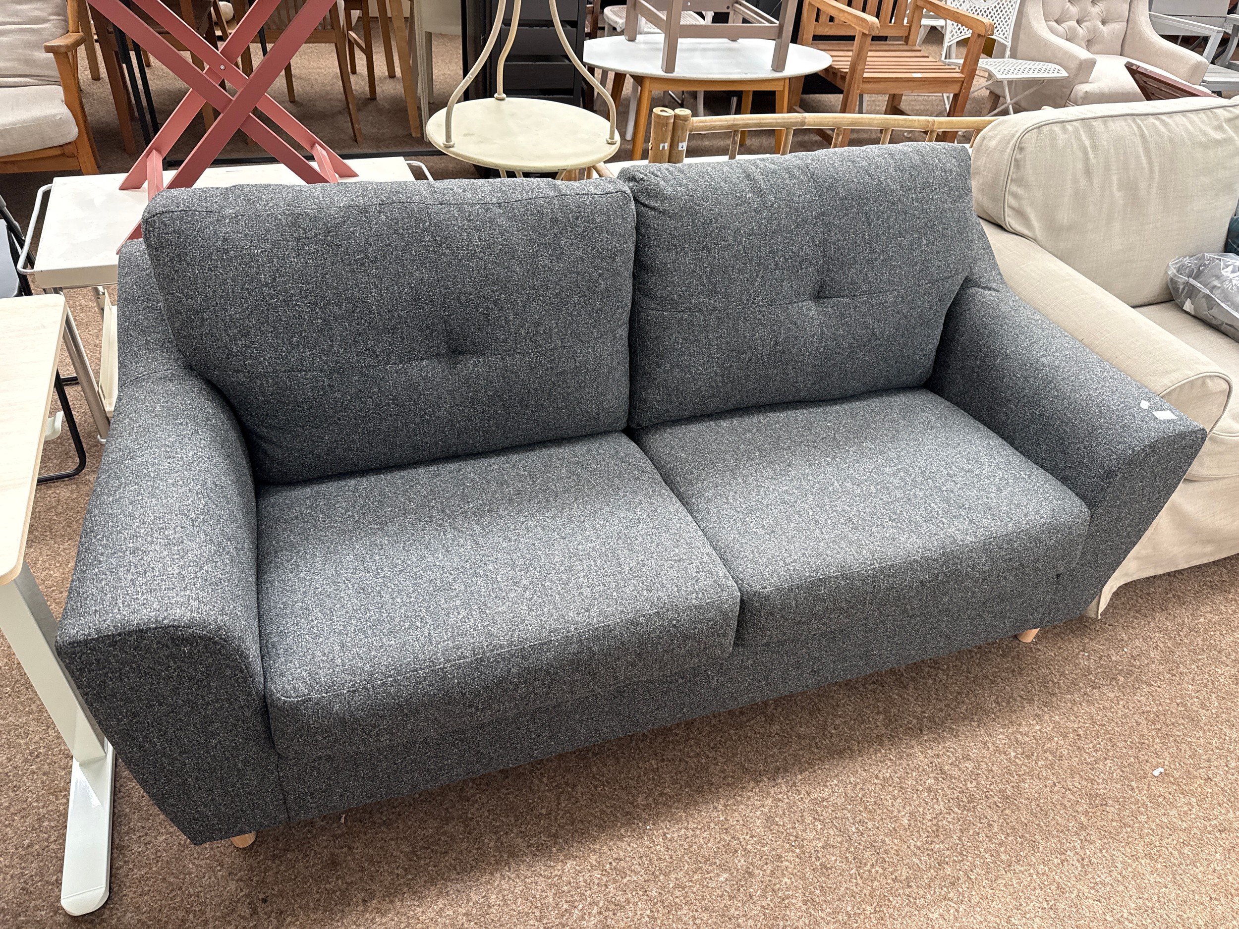 A large modern upholstered settee