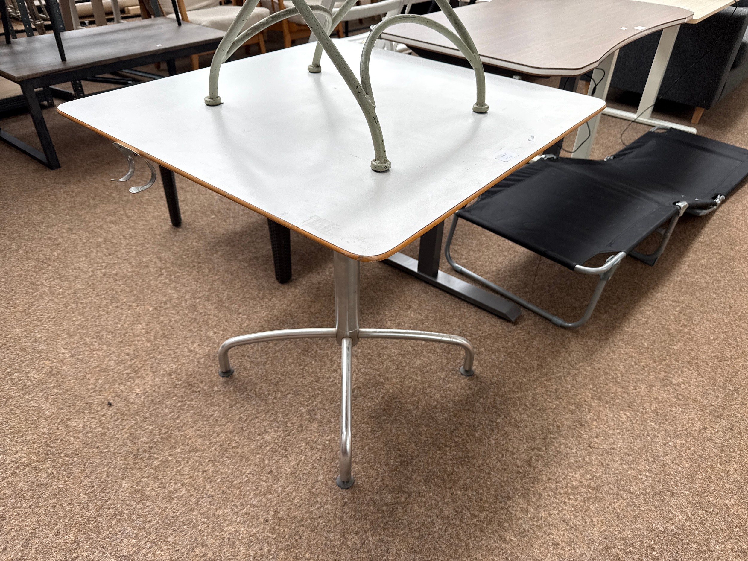 A square pedestal work/breakfast table