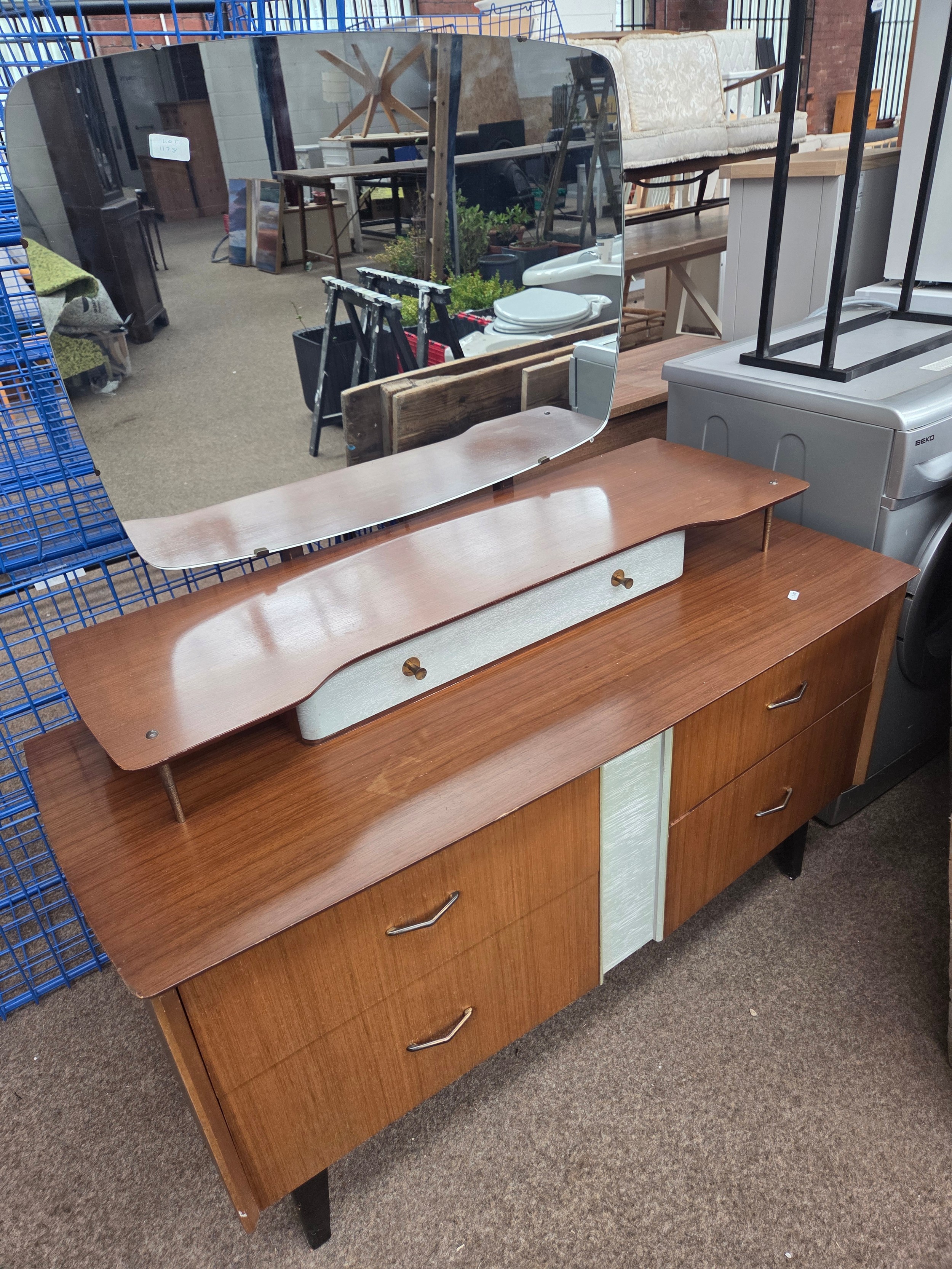 A retro style vintage 5 drawer dressing chest