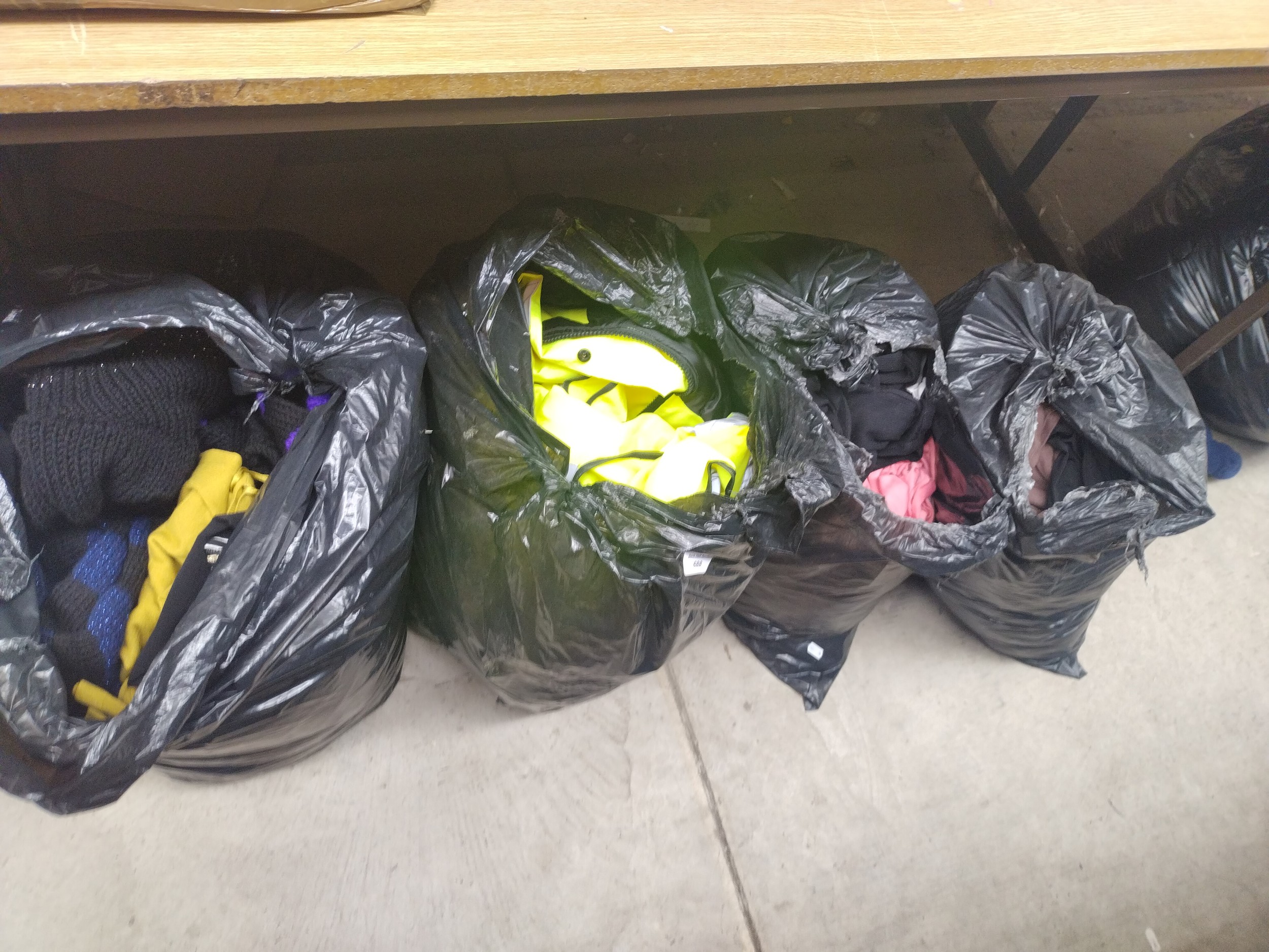 Four bags of clothing