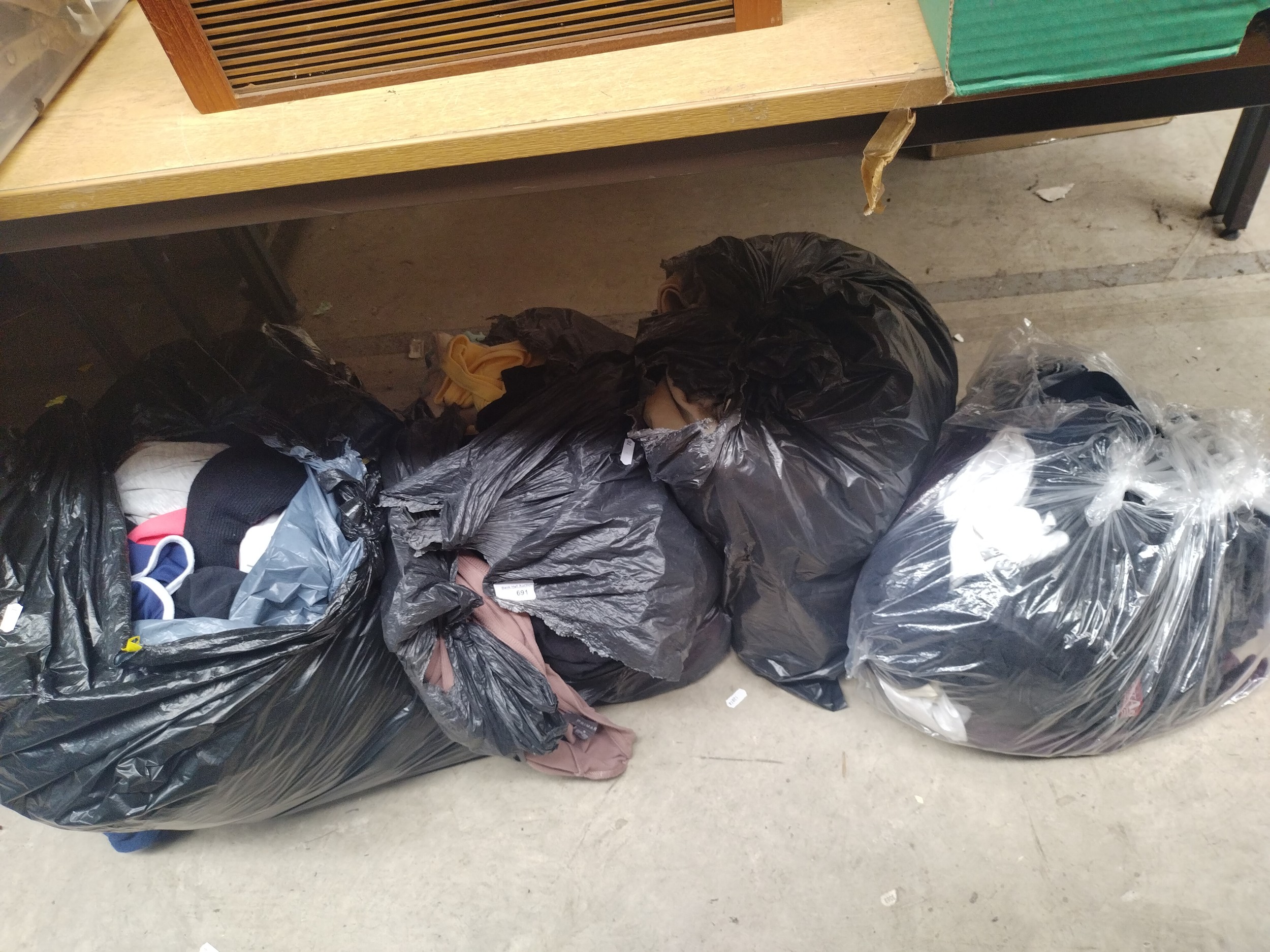 Four bags of clothing