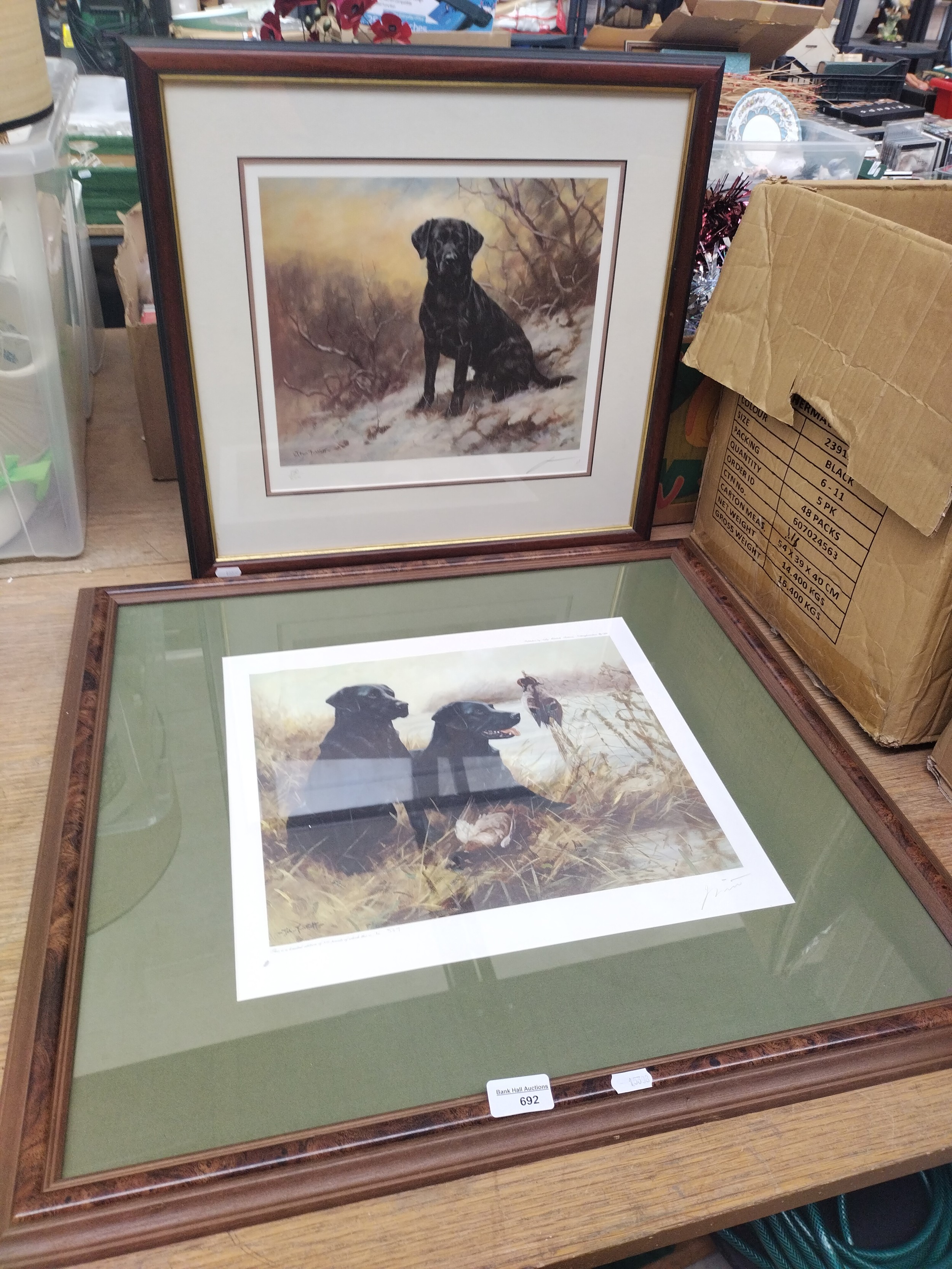 Two JOHN TRICKET pencil signed limited edition dog prints