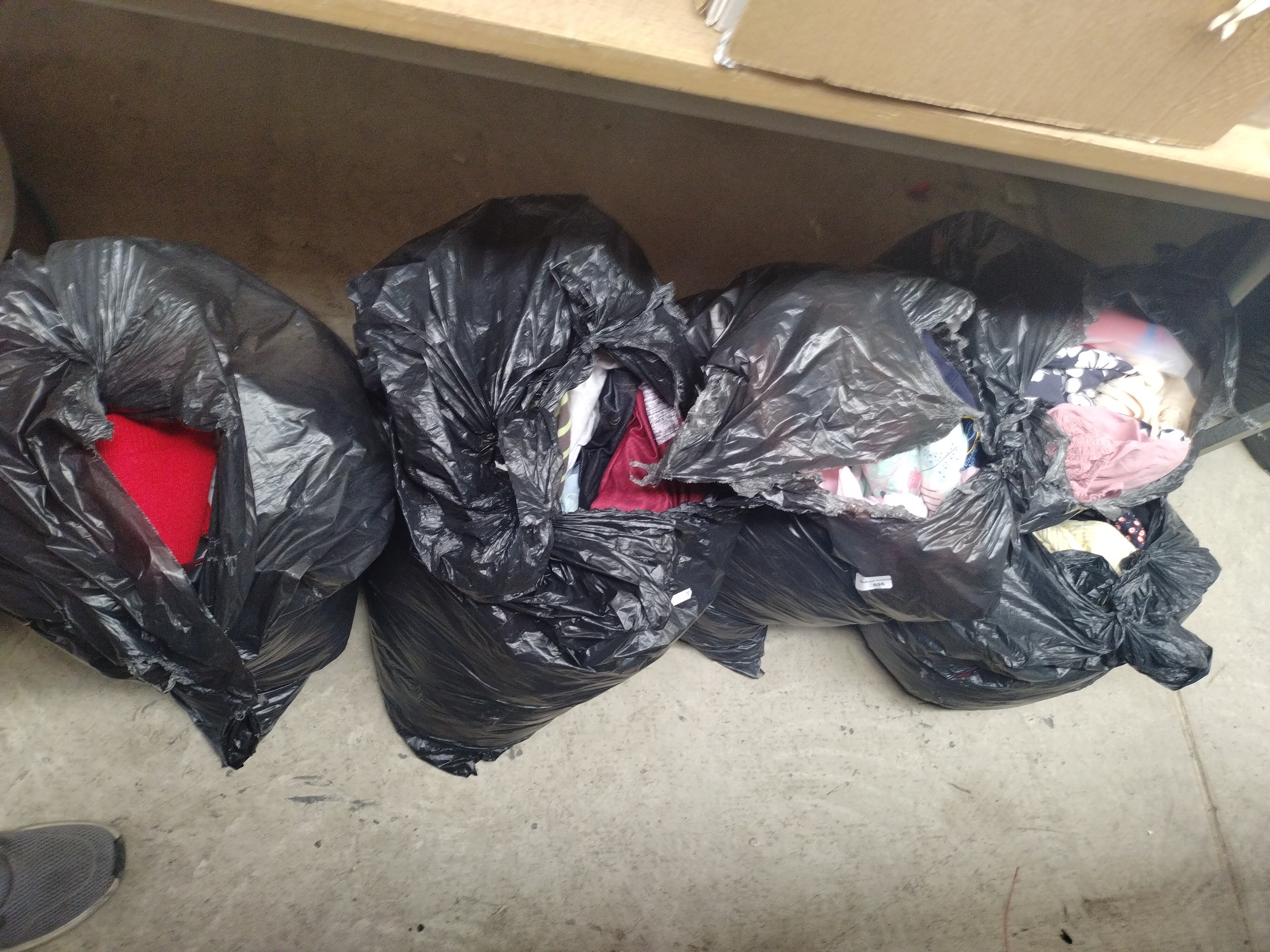 Five bags of clothing