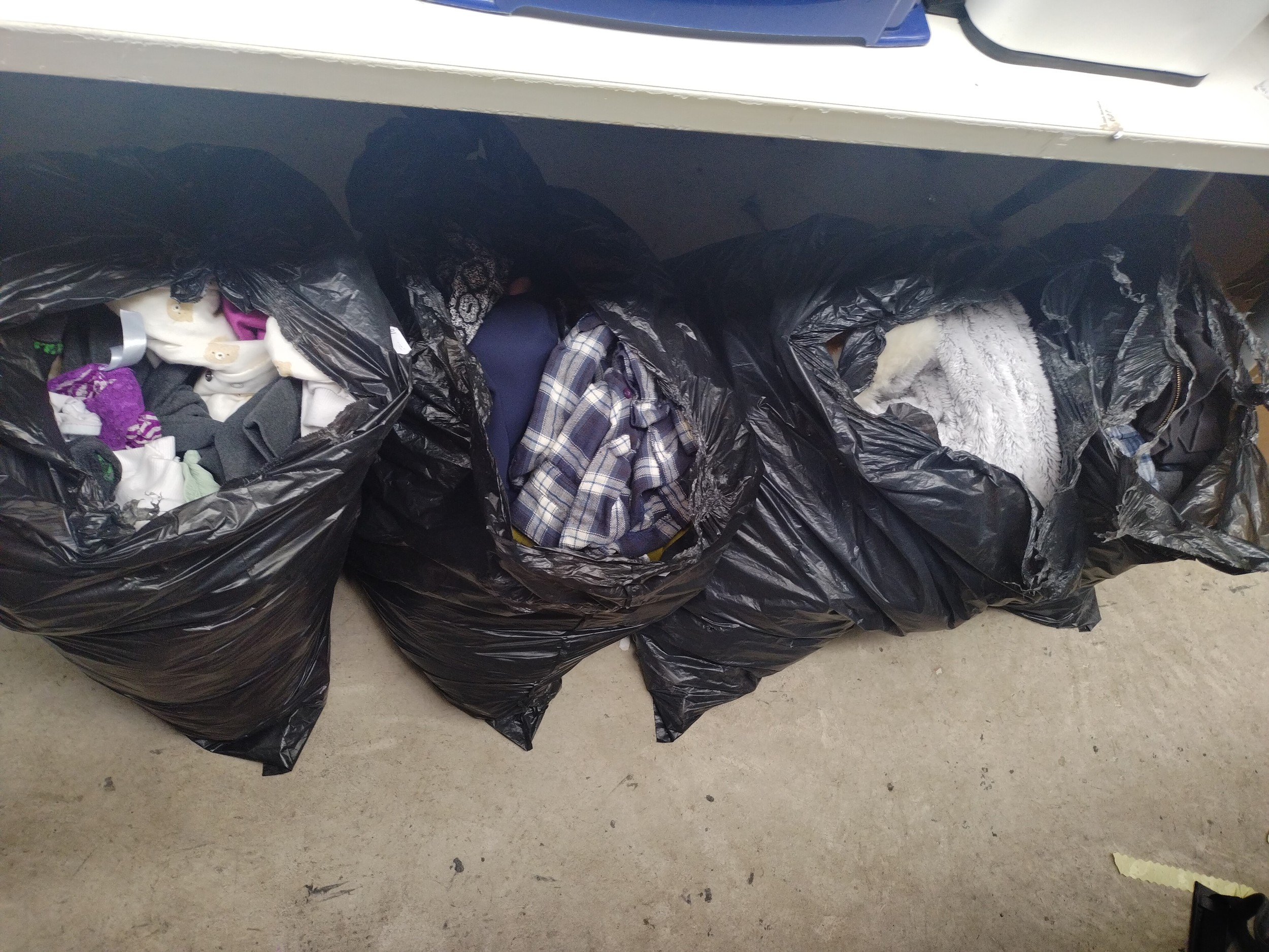 Four bags of clothing