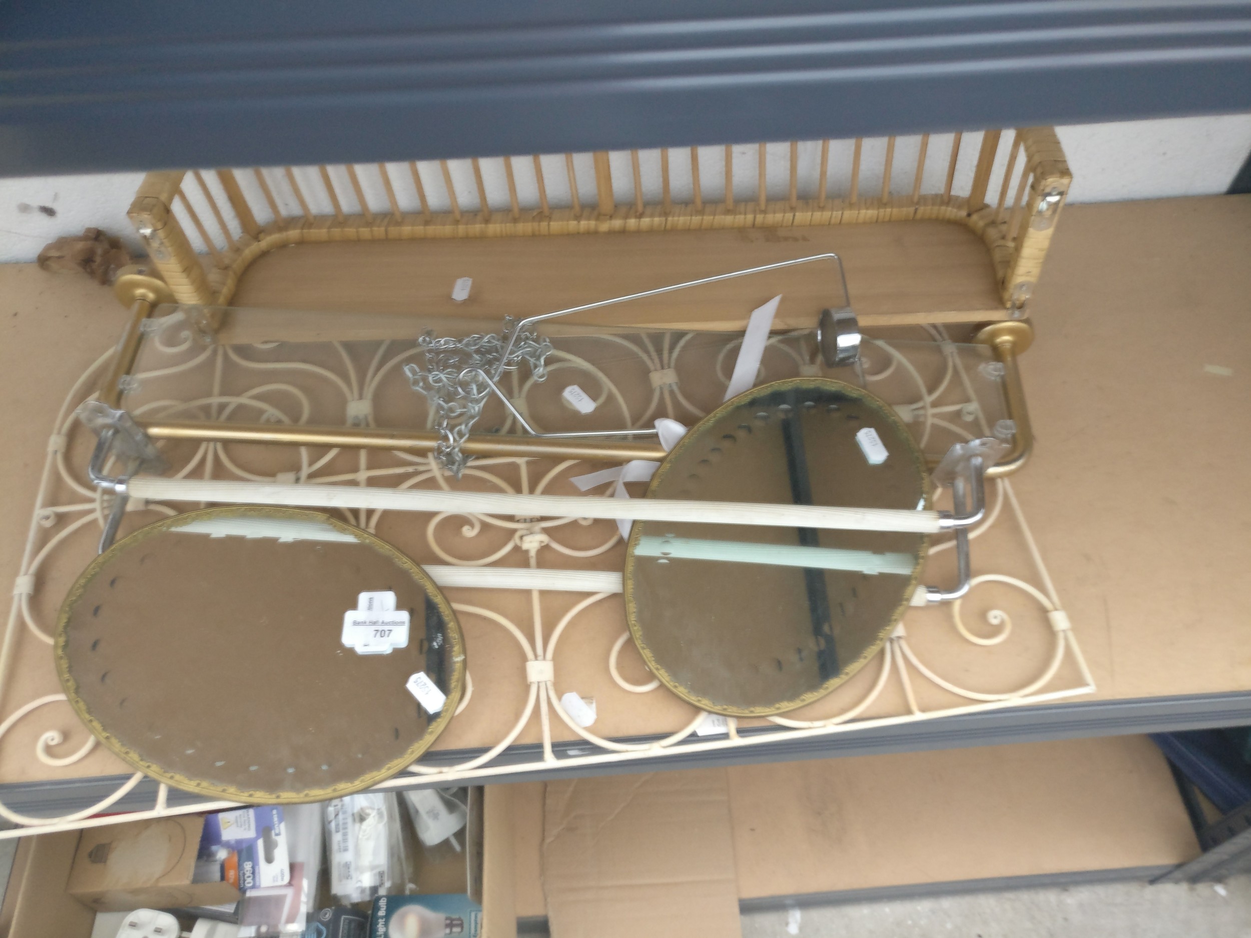 Lot inc rails, mirrors, shelves