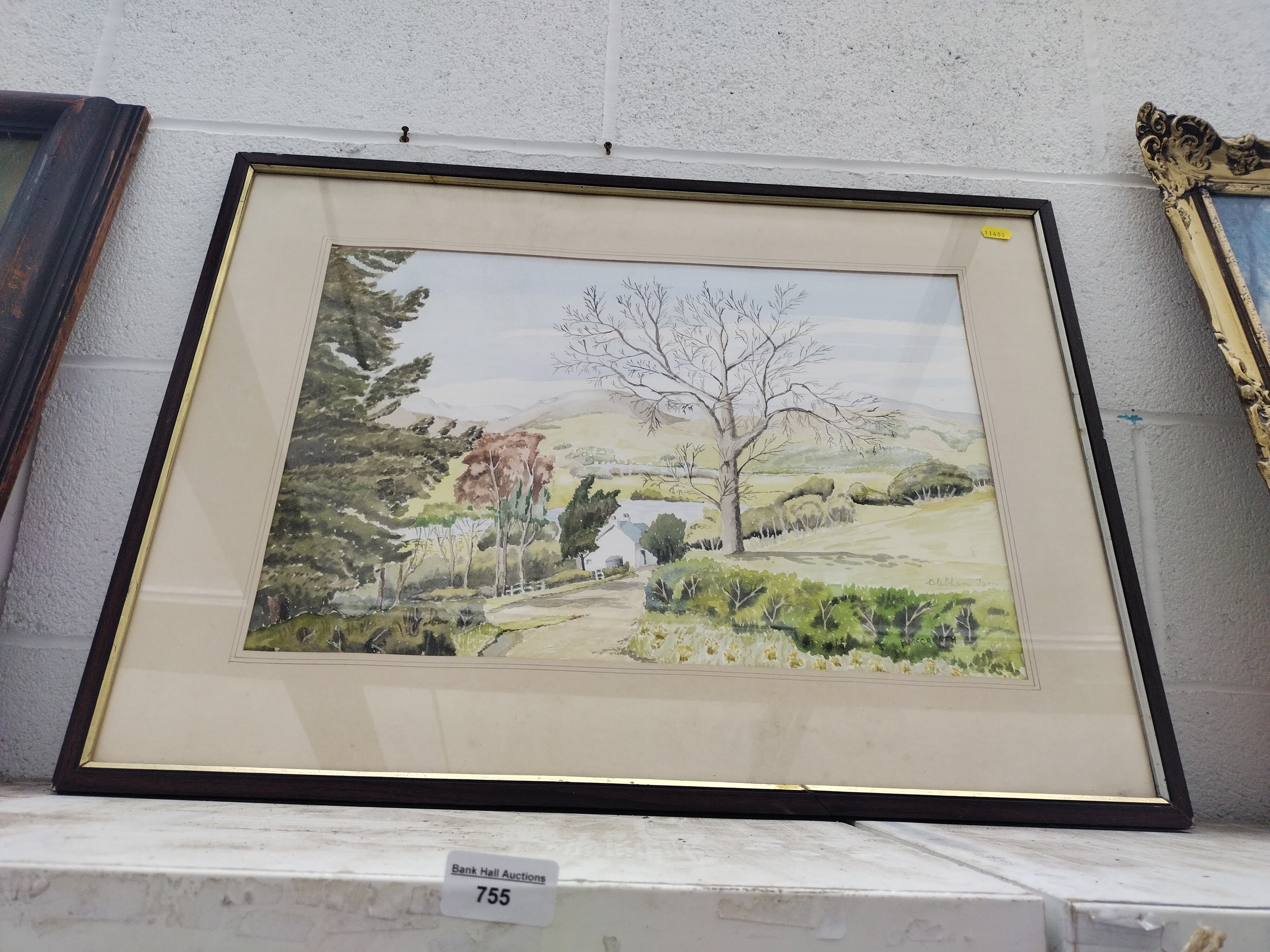 Framed watercolour of Bletham farm