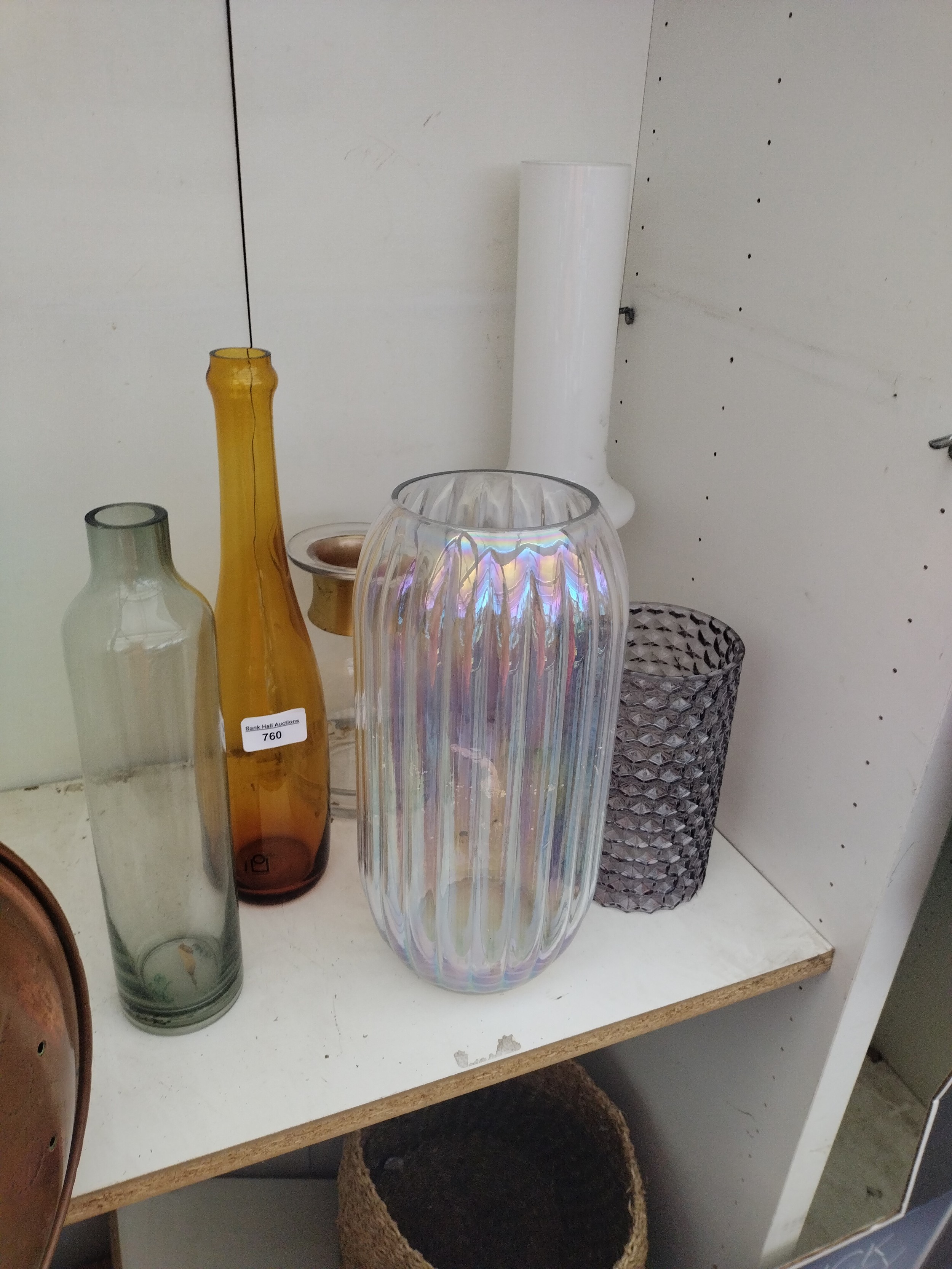 Six assorted vases