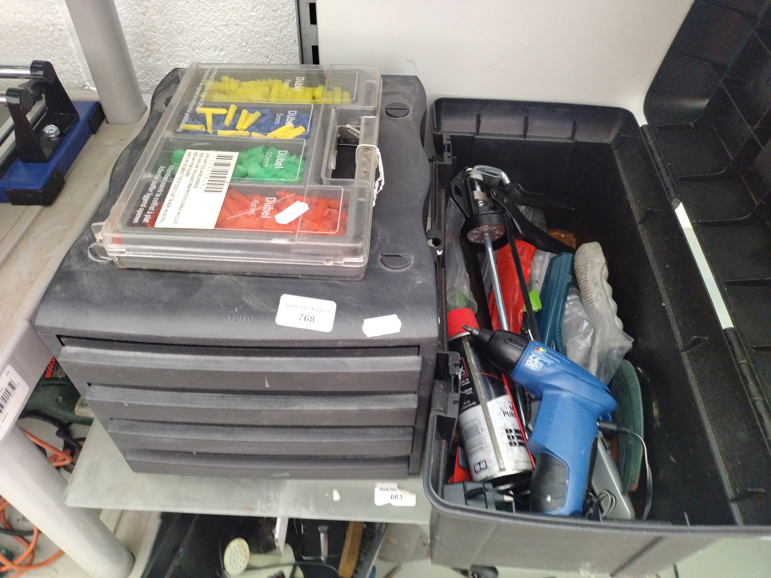 Toolbox with contents and file tray
