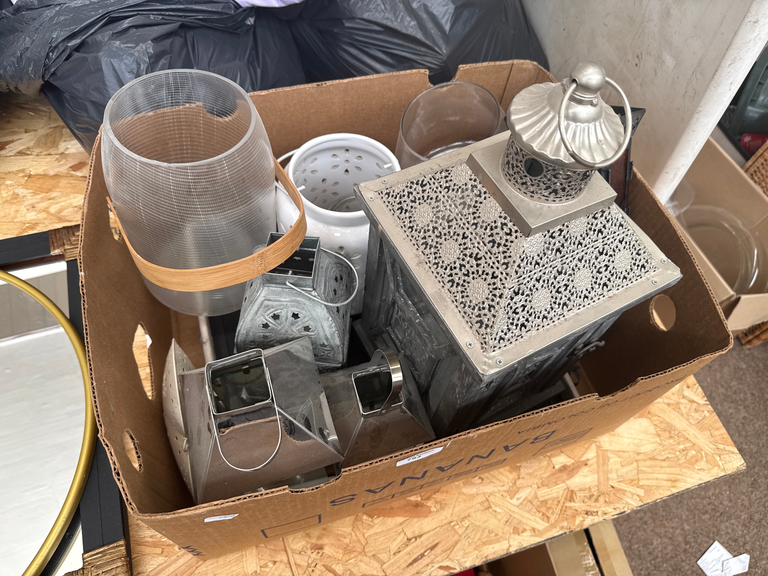 Box of candle lit lanterns