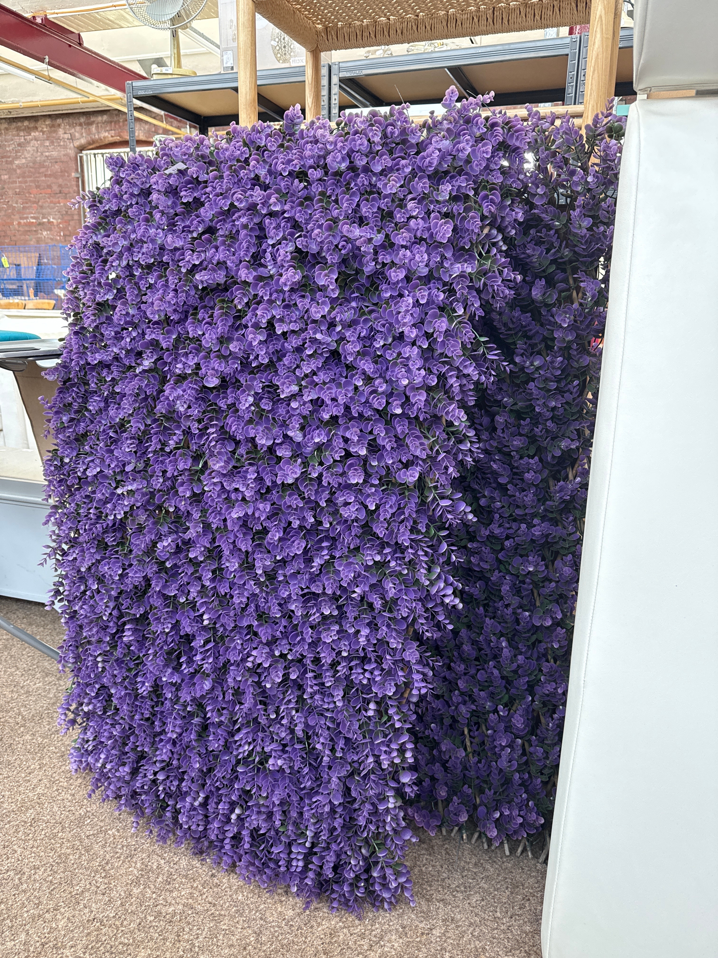 Two artificial flower walls