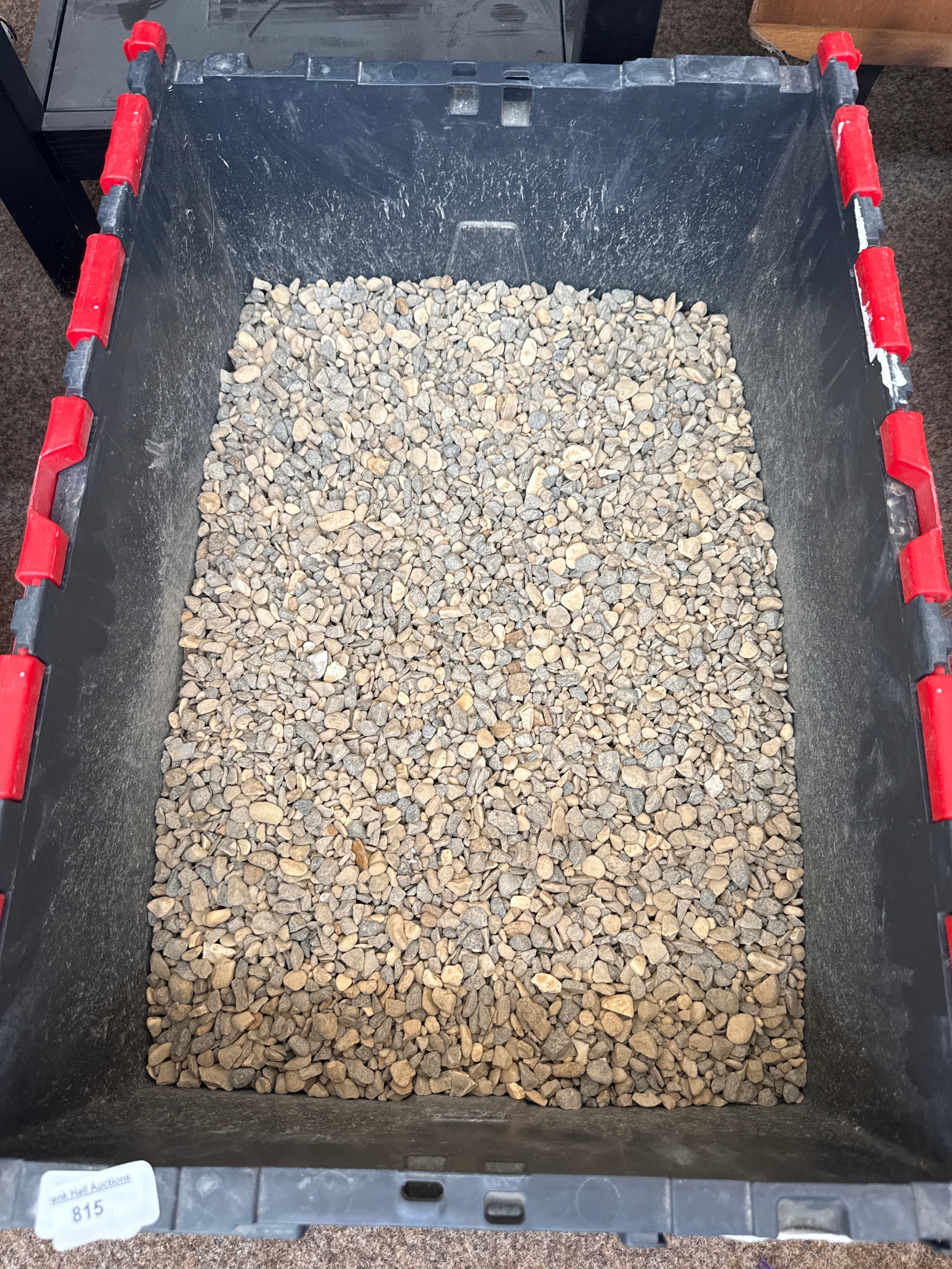 Large tub of small stones