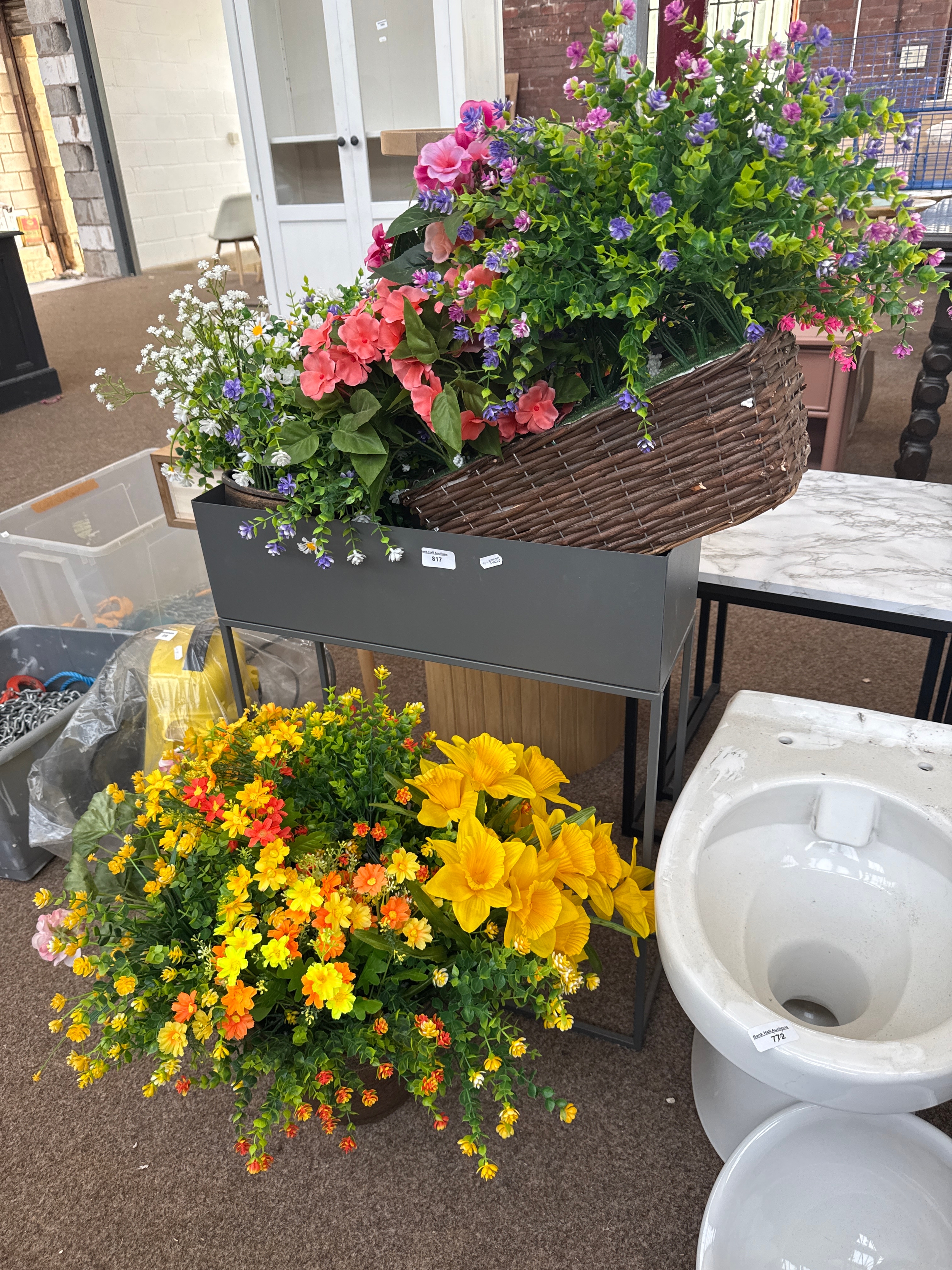 Collection of artificial flowers