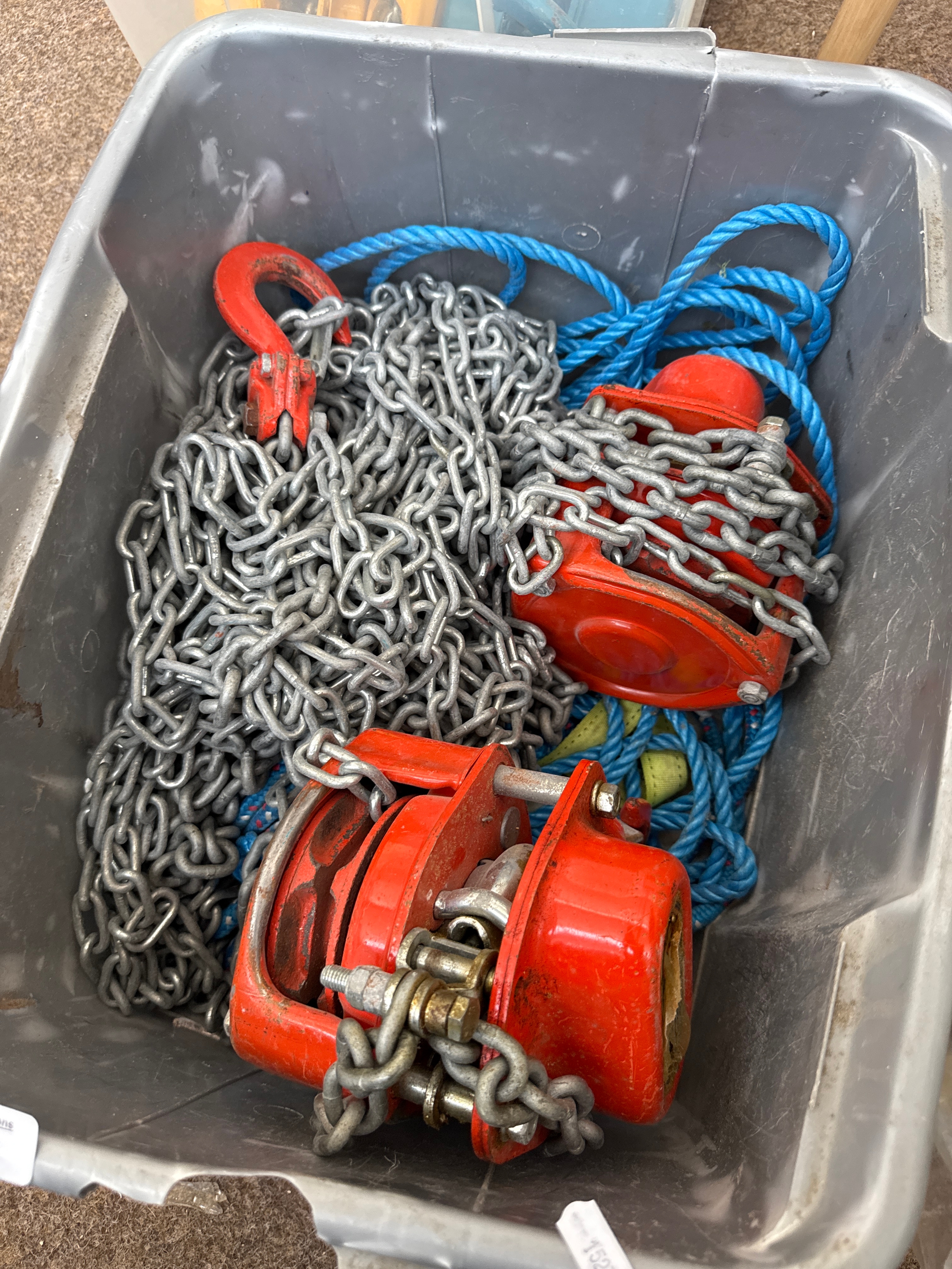 Box of chain and two winches