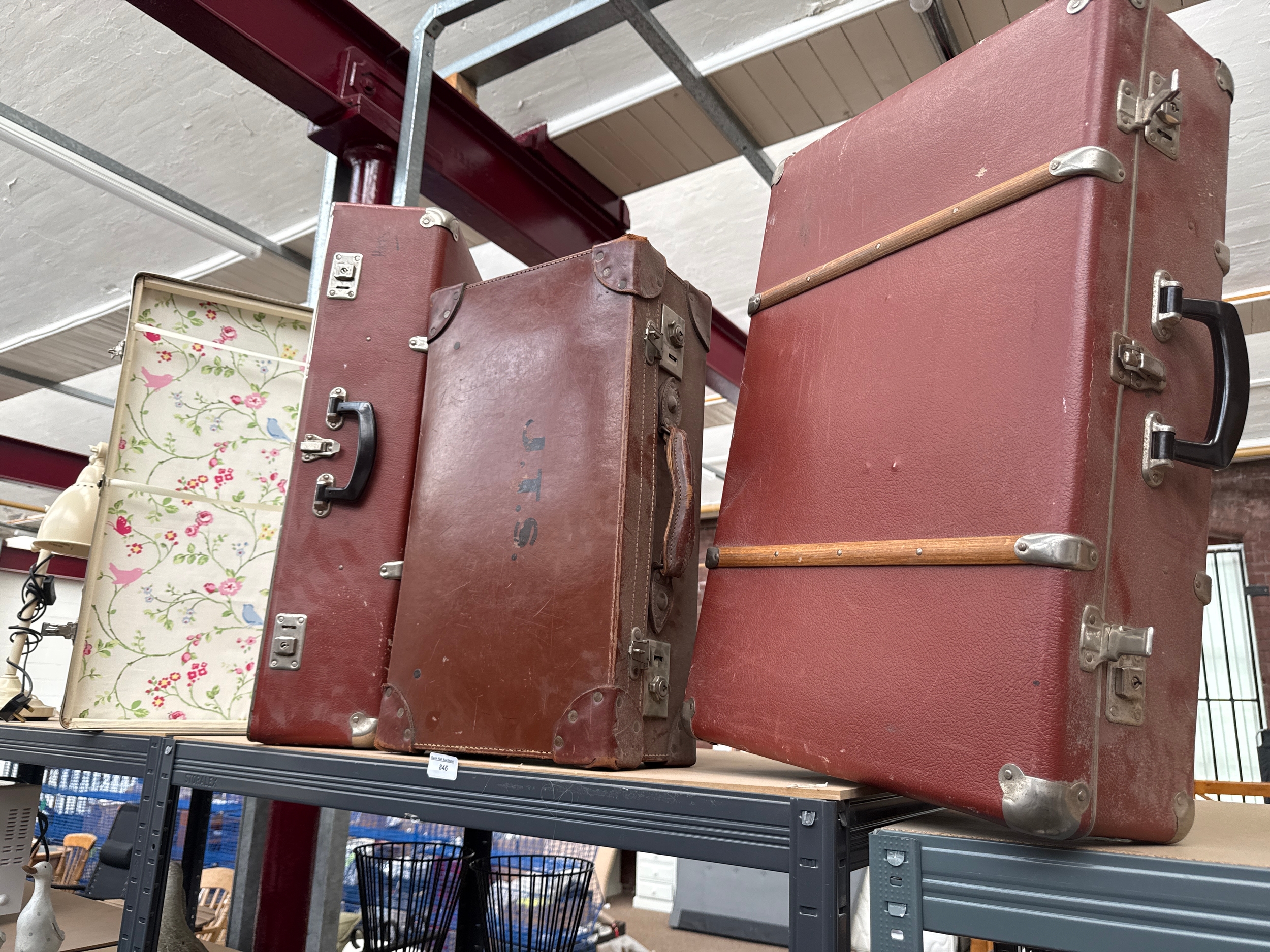 Three old suitcases