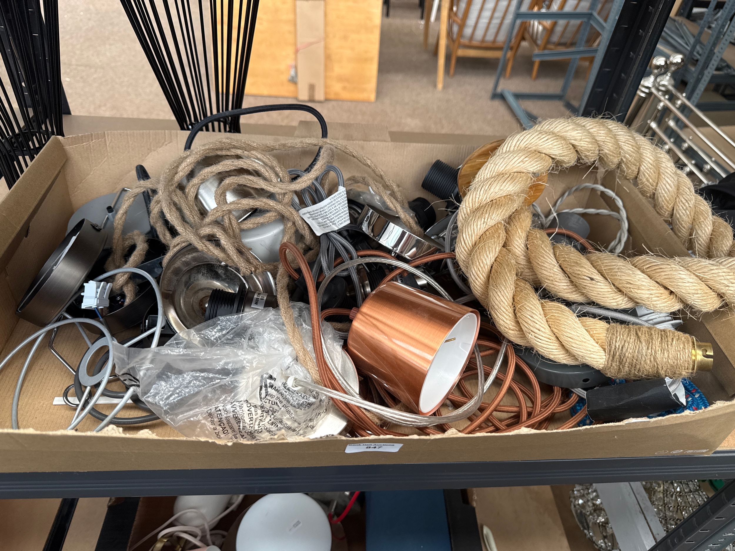 Box of decorative light fittings