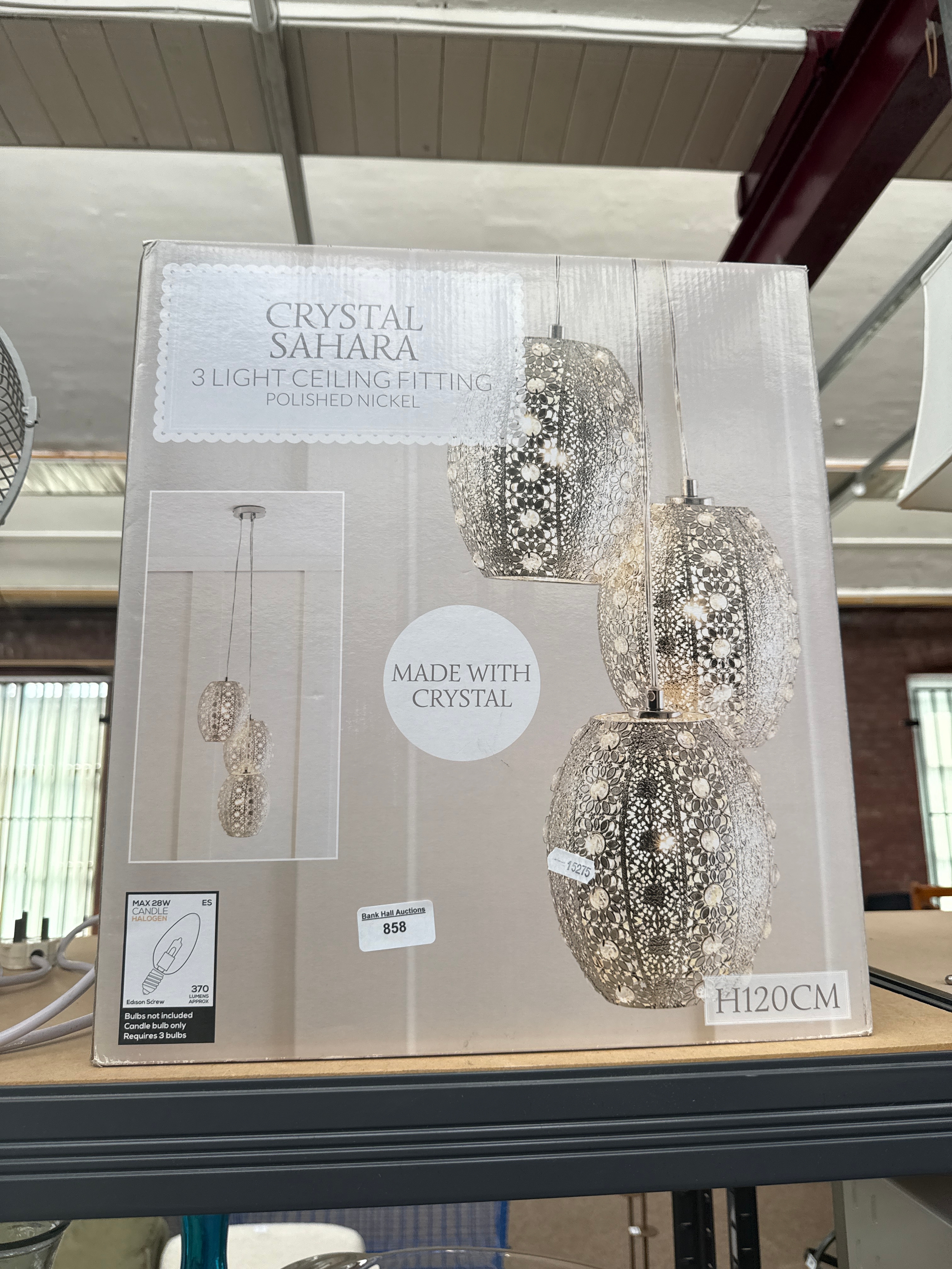 Boxed Crystal Sahara ceiling light fitting