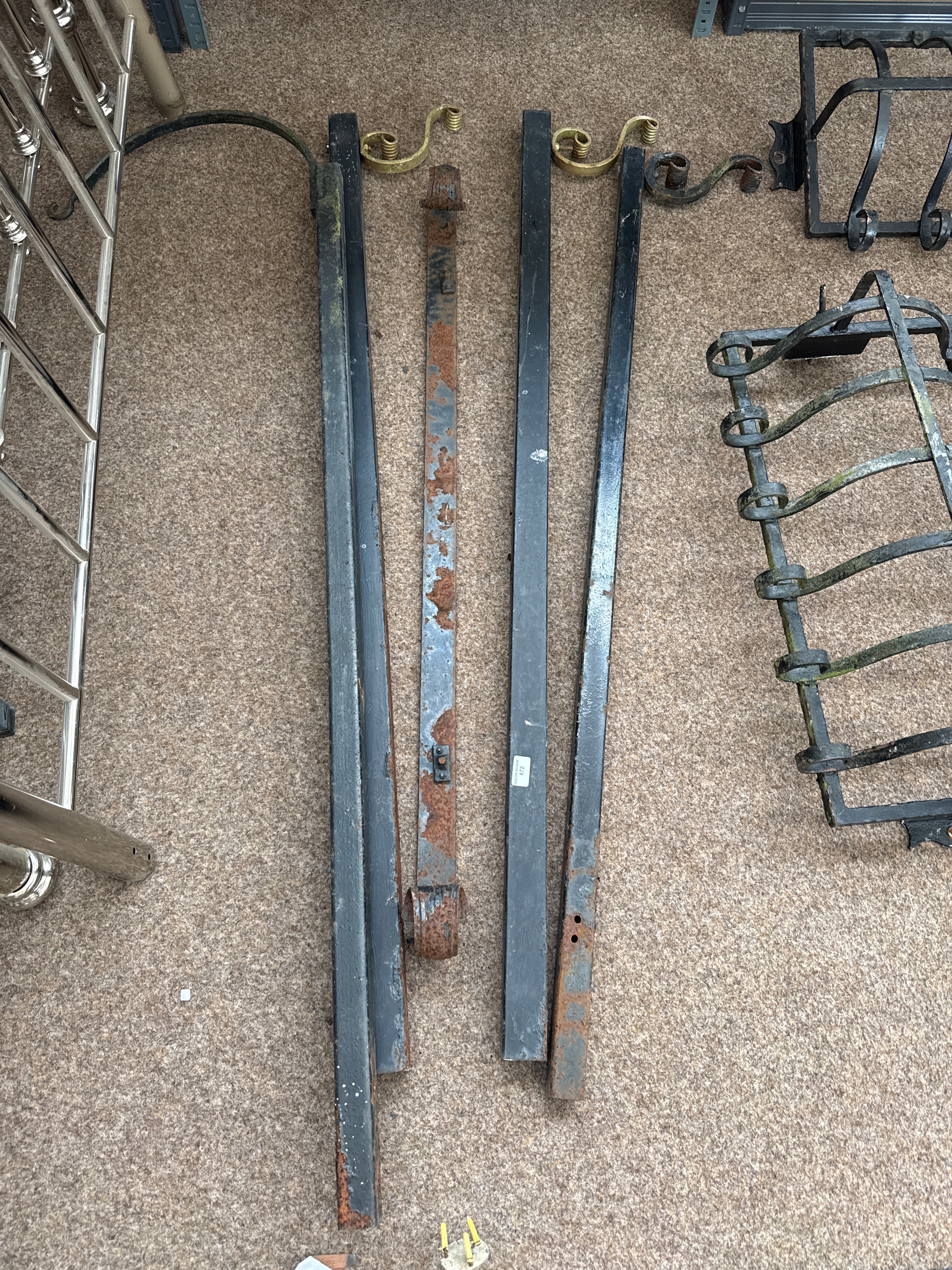 Wrought iron posts and hand rail