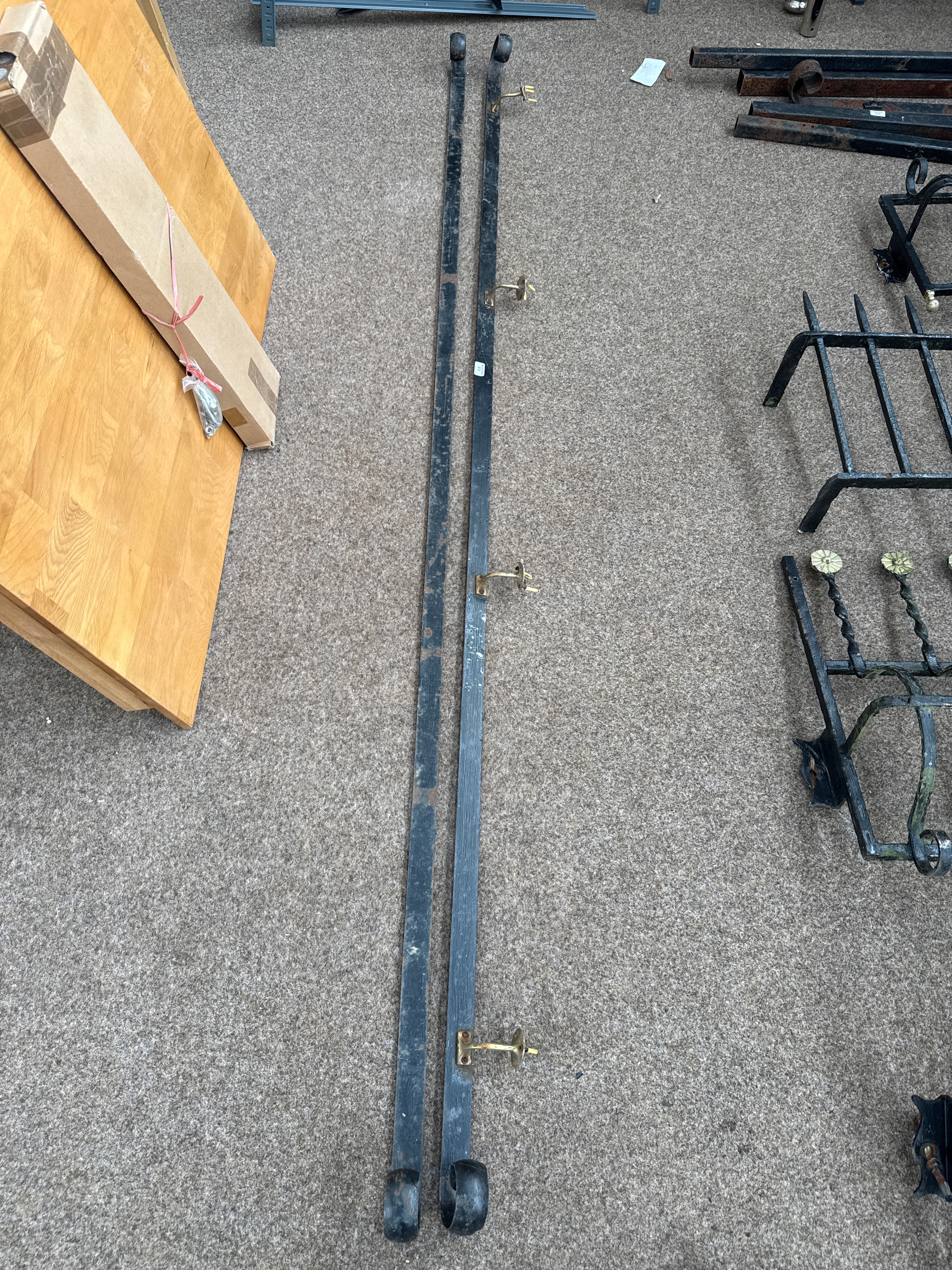 Pair of wrought iron hand rails