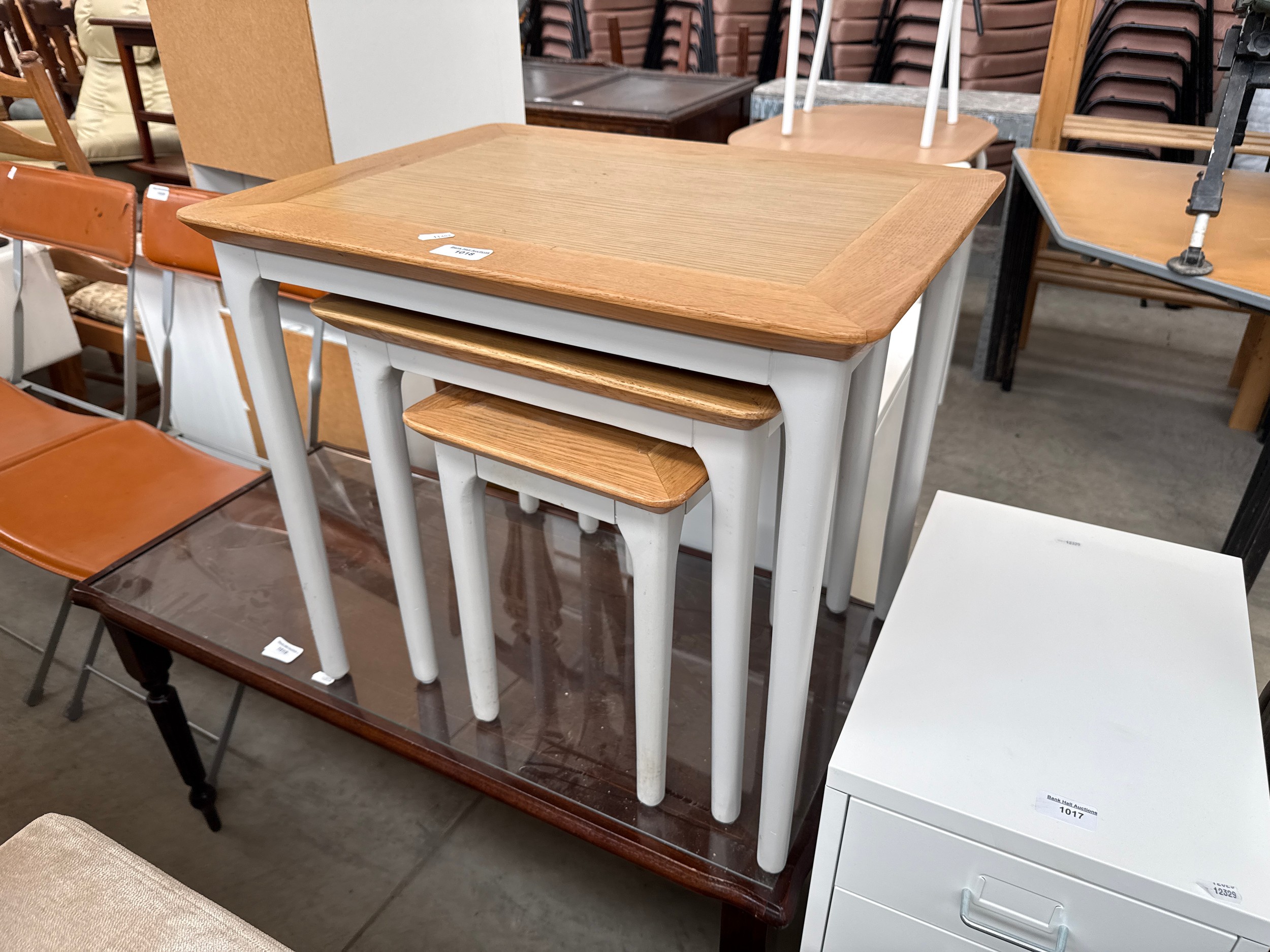 A modern nest of 3 x occasional tables