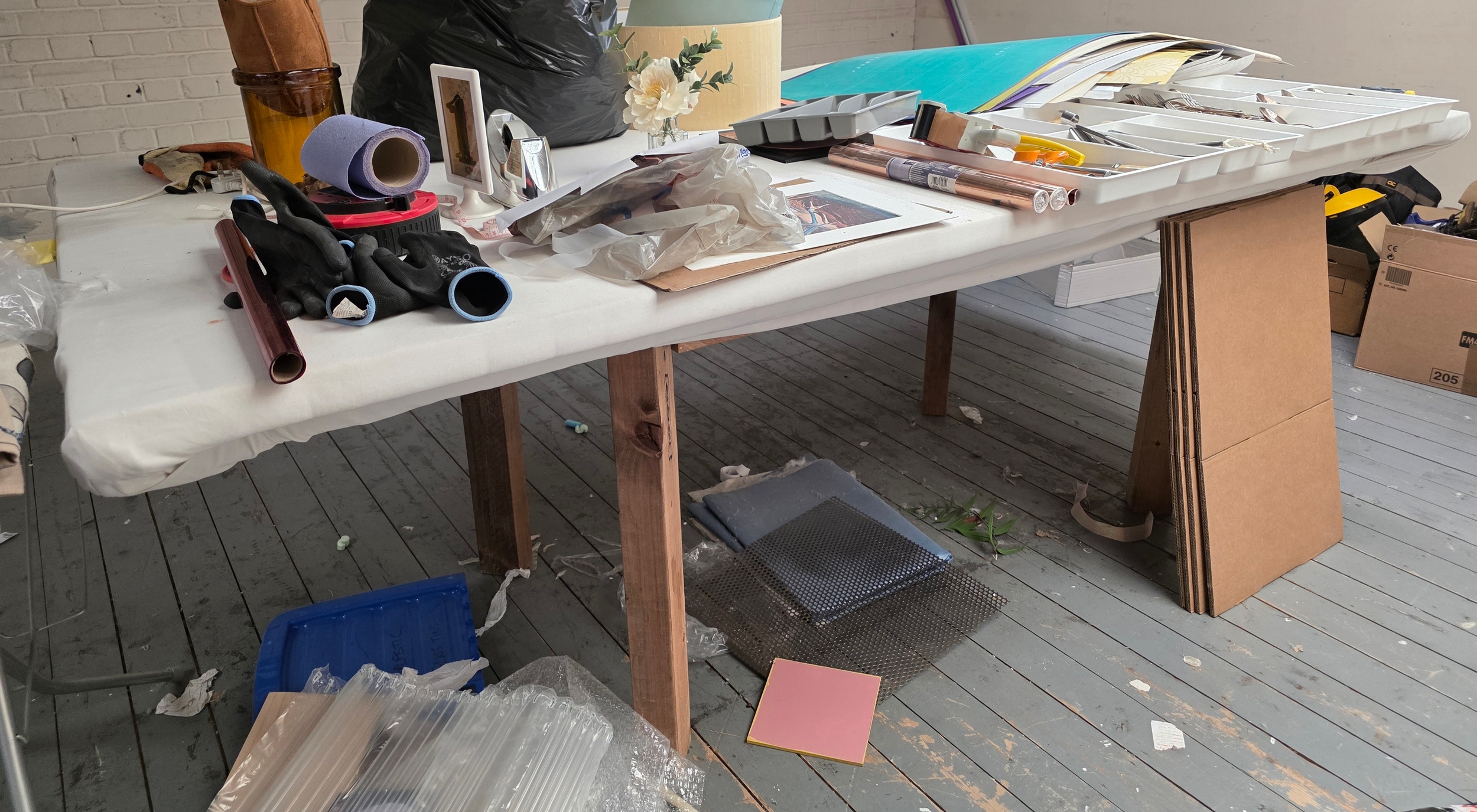 Large wooden cutting table *Collection from the vendors address in Blackburn*