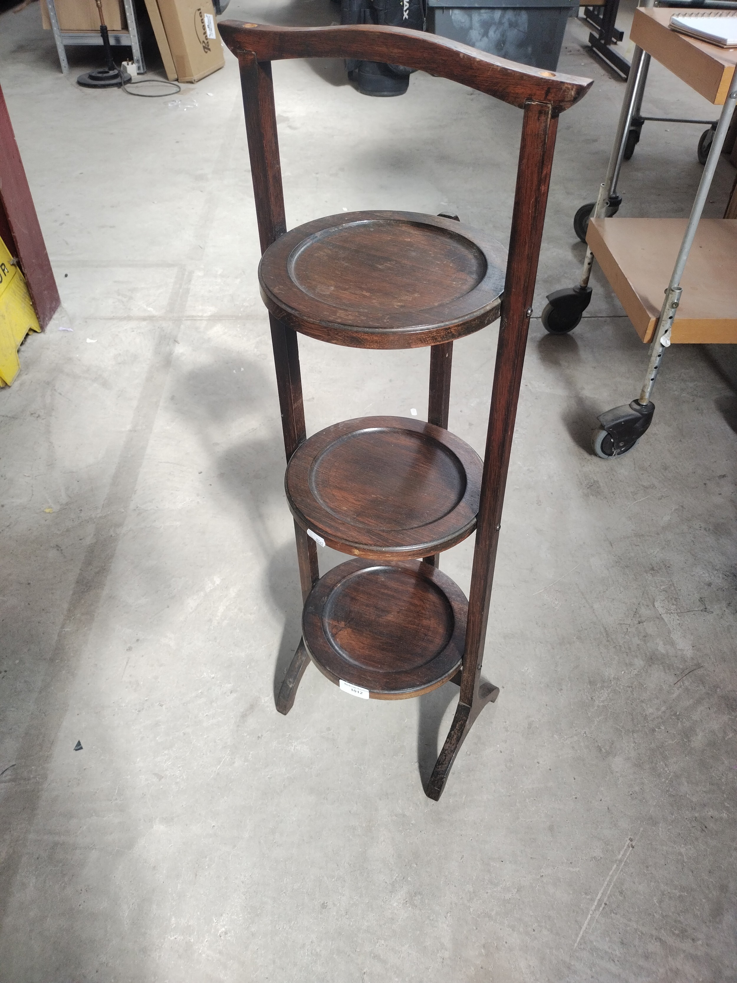 A vintage 3 tier folding cake stand