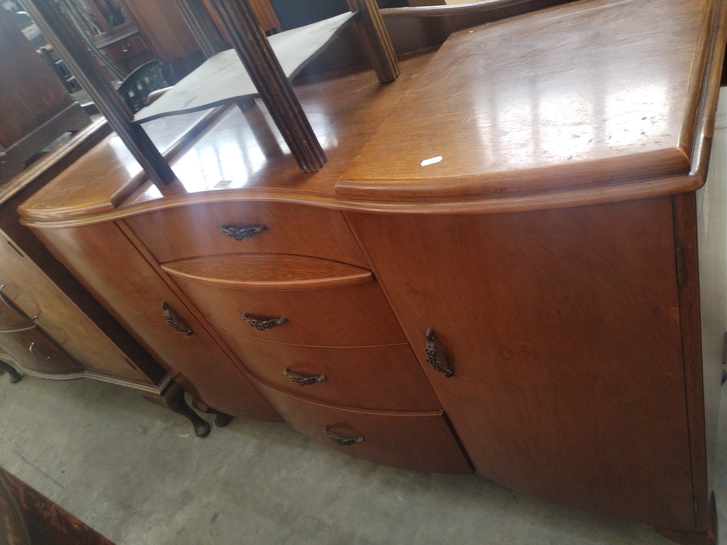 A vintage Deco style 4 drawer sideboard