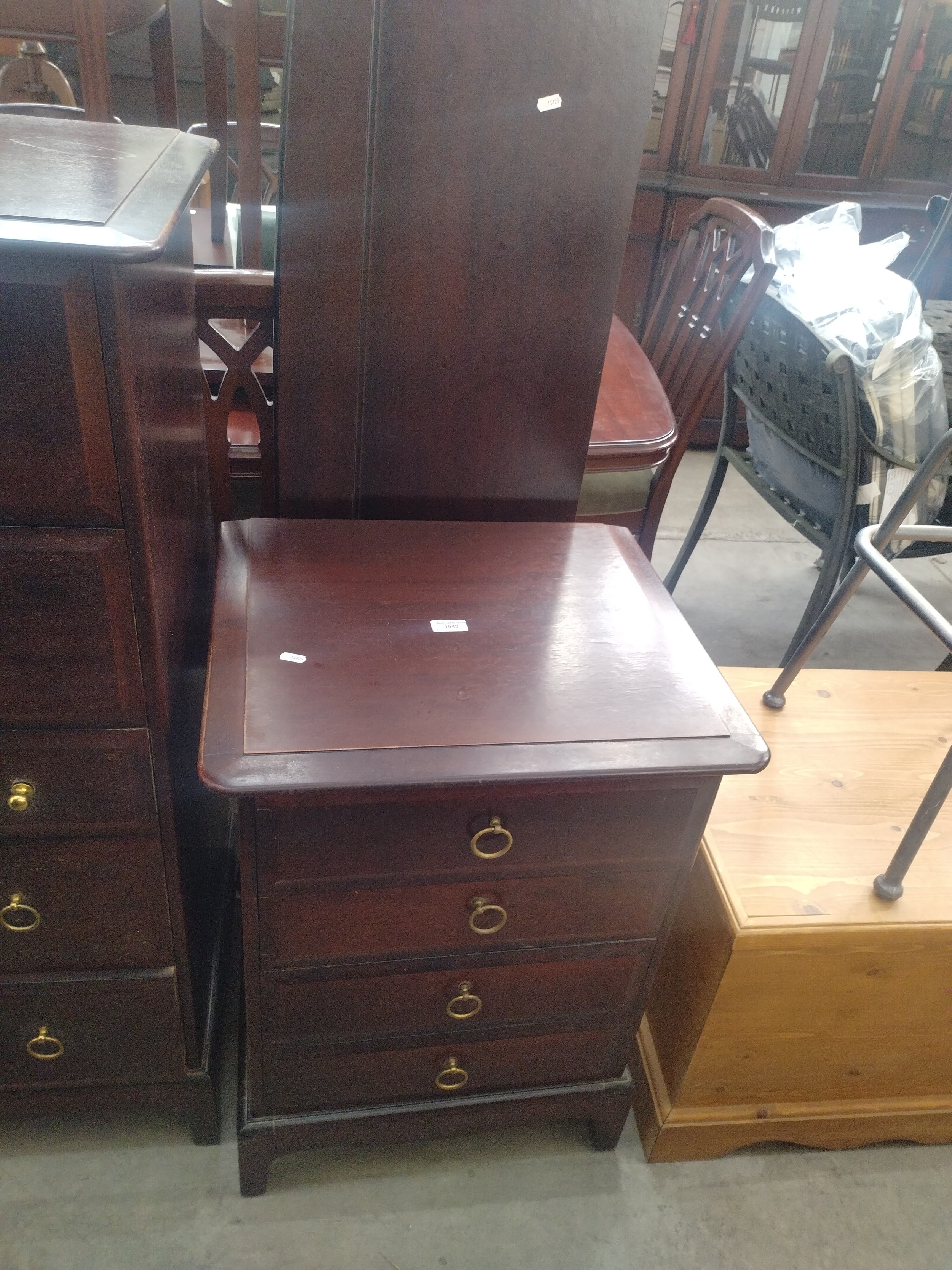 A 1.6M wide STAG headboard and a STAG 4 x drawer chest
