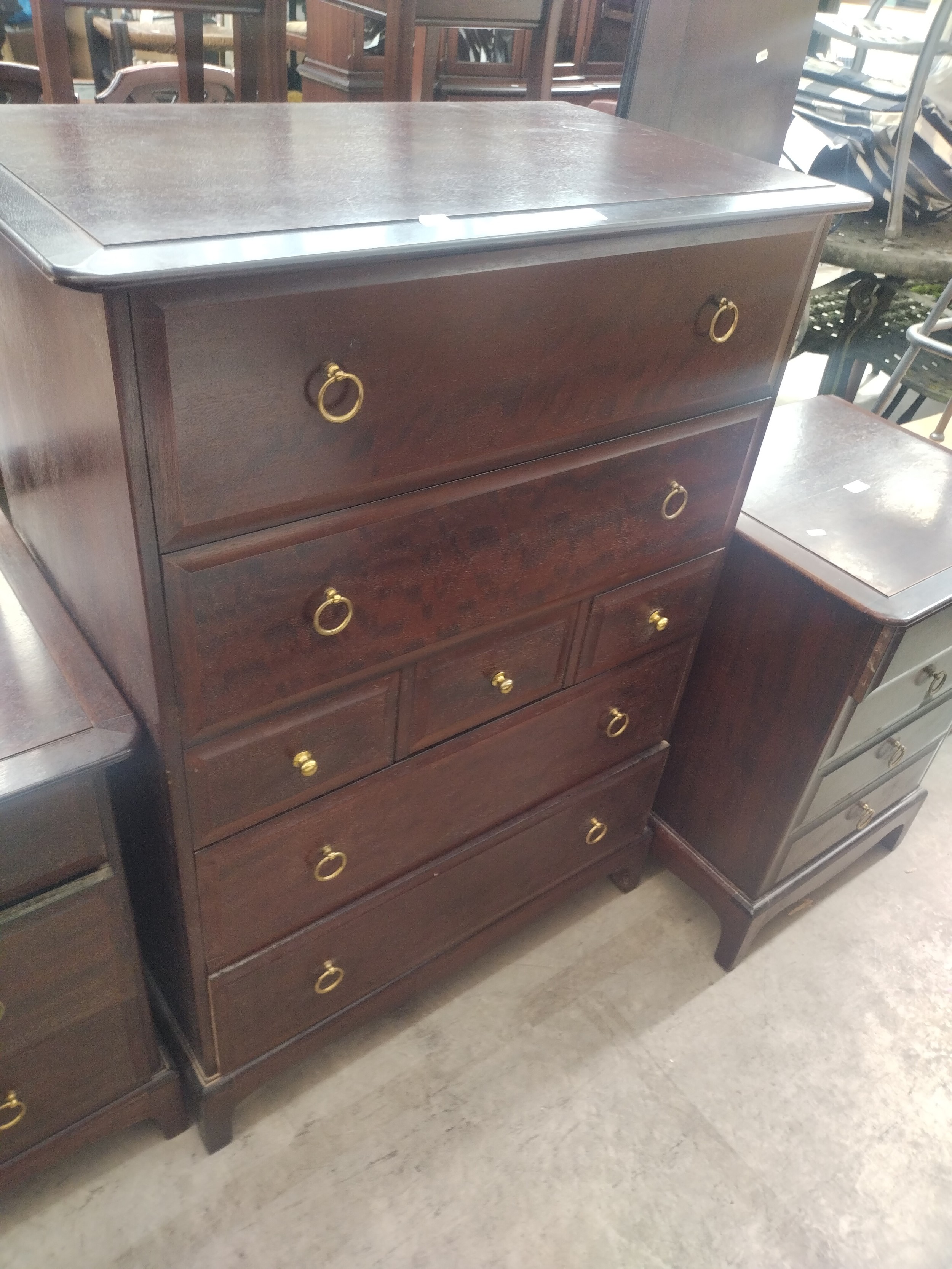 A large retro STAG 7 x drawer chest