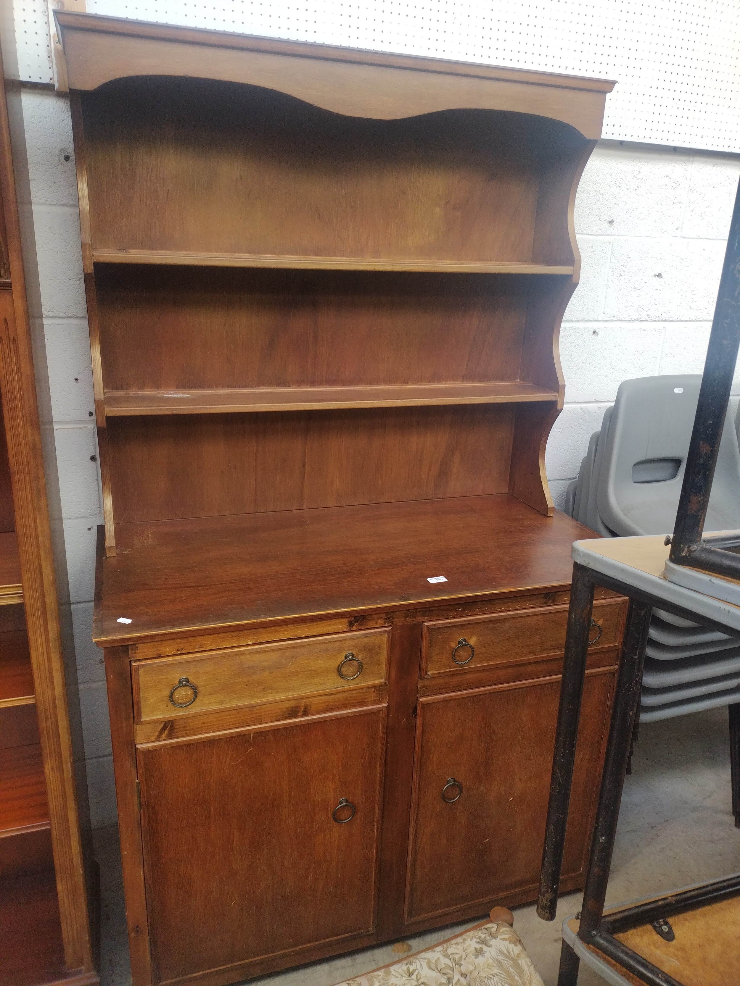 A vintage dresser with 2 drawer double cupboard base