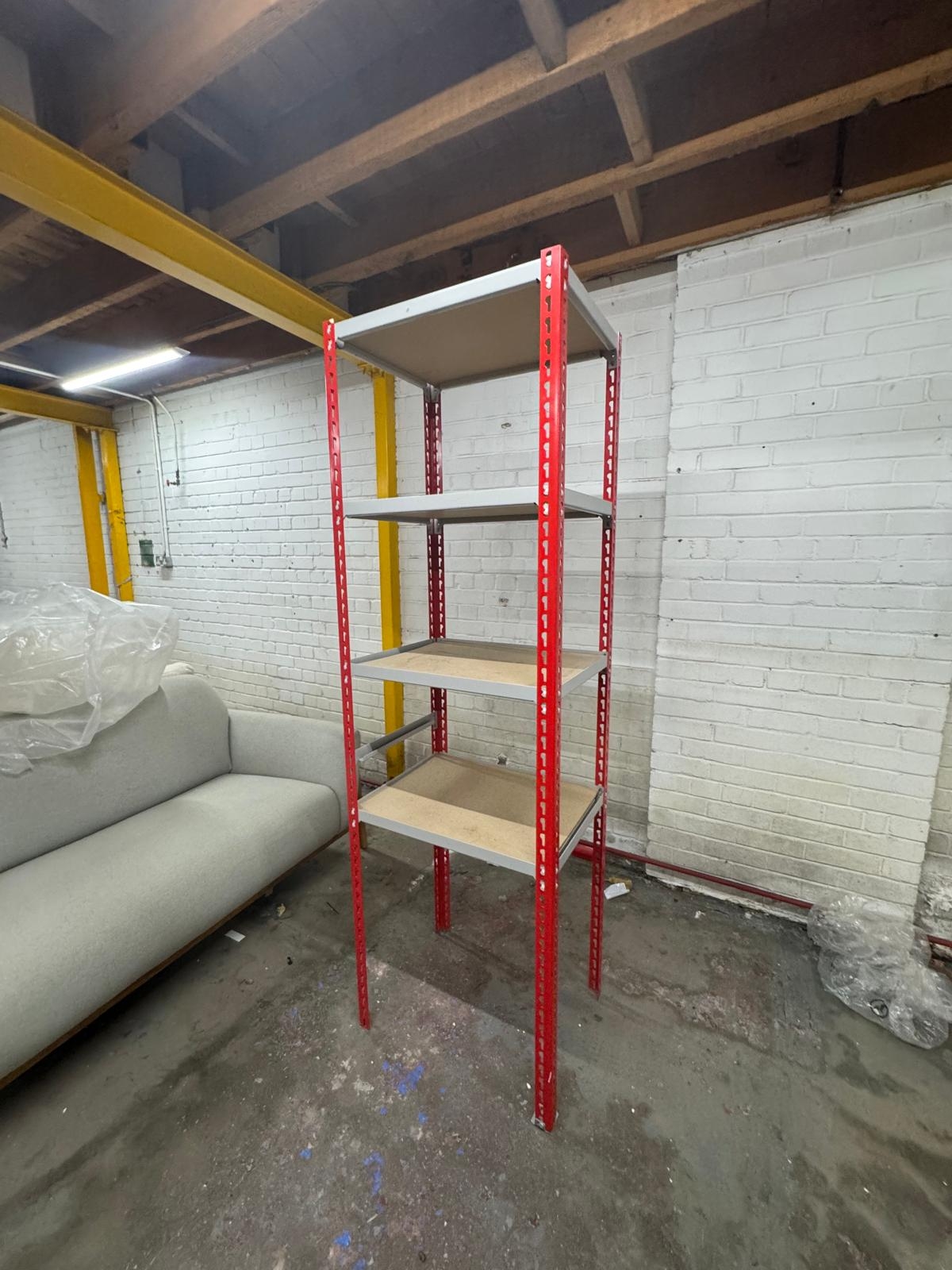 Red narrow shelves 62 x 42 x 197cm
