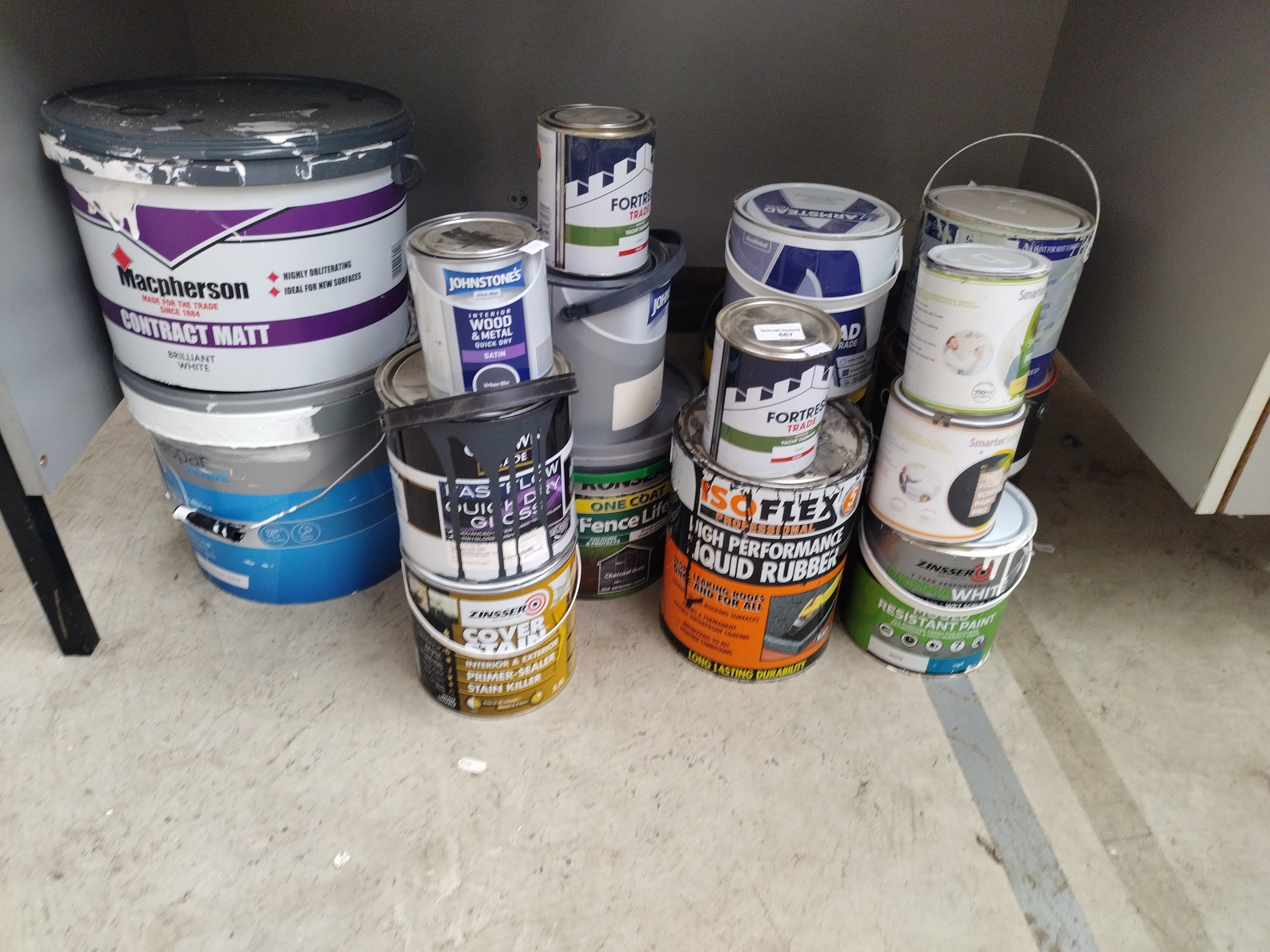 Quantity of part paints