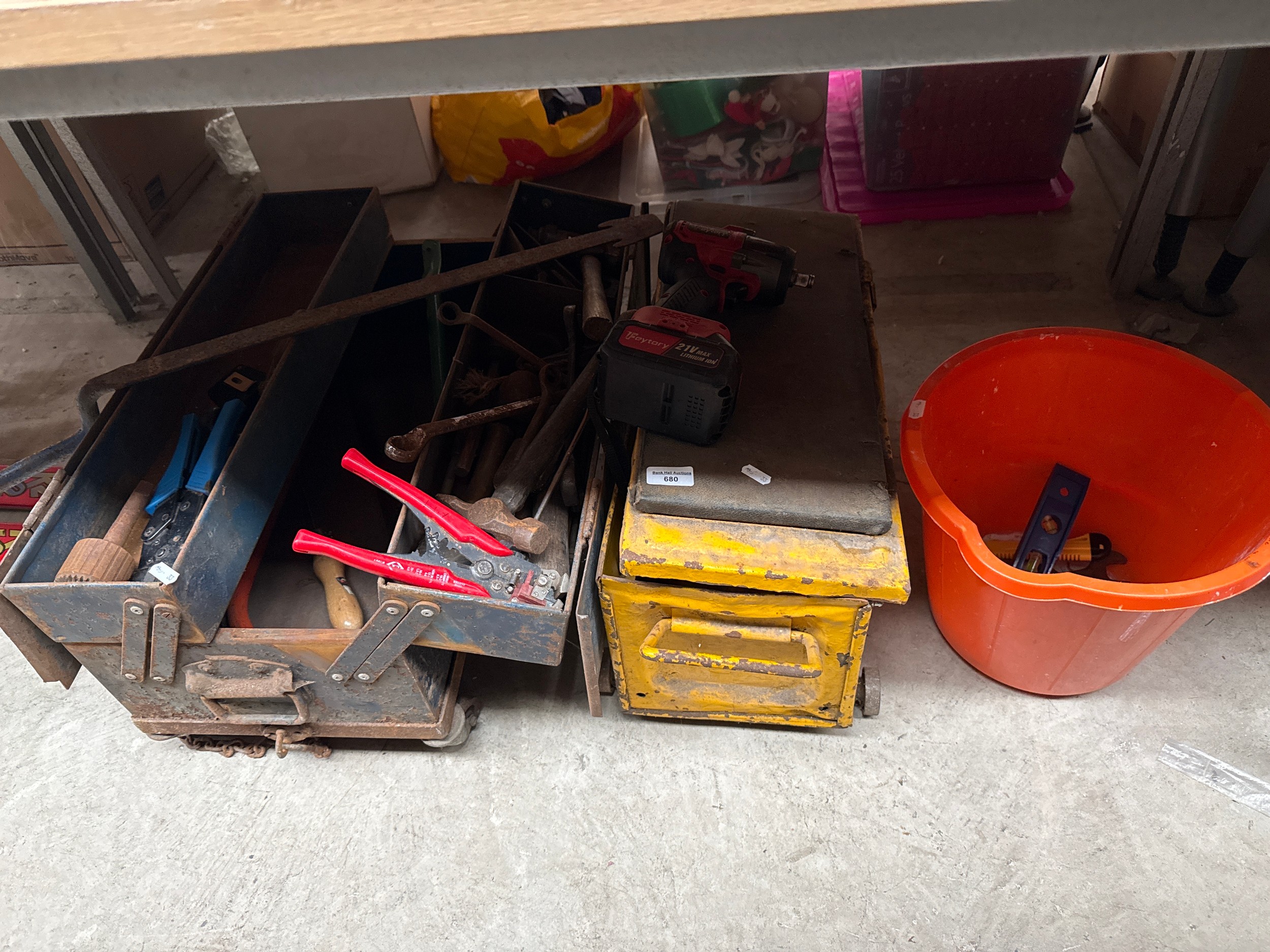 Lot inc toolboxes and tools
