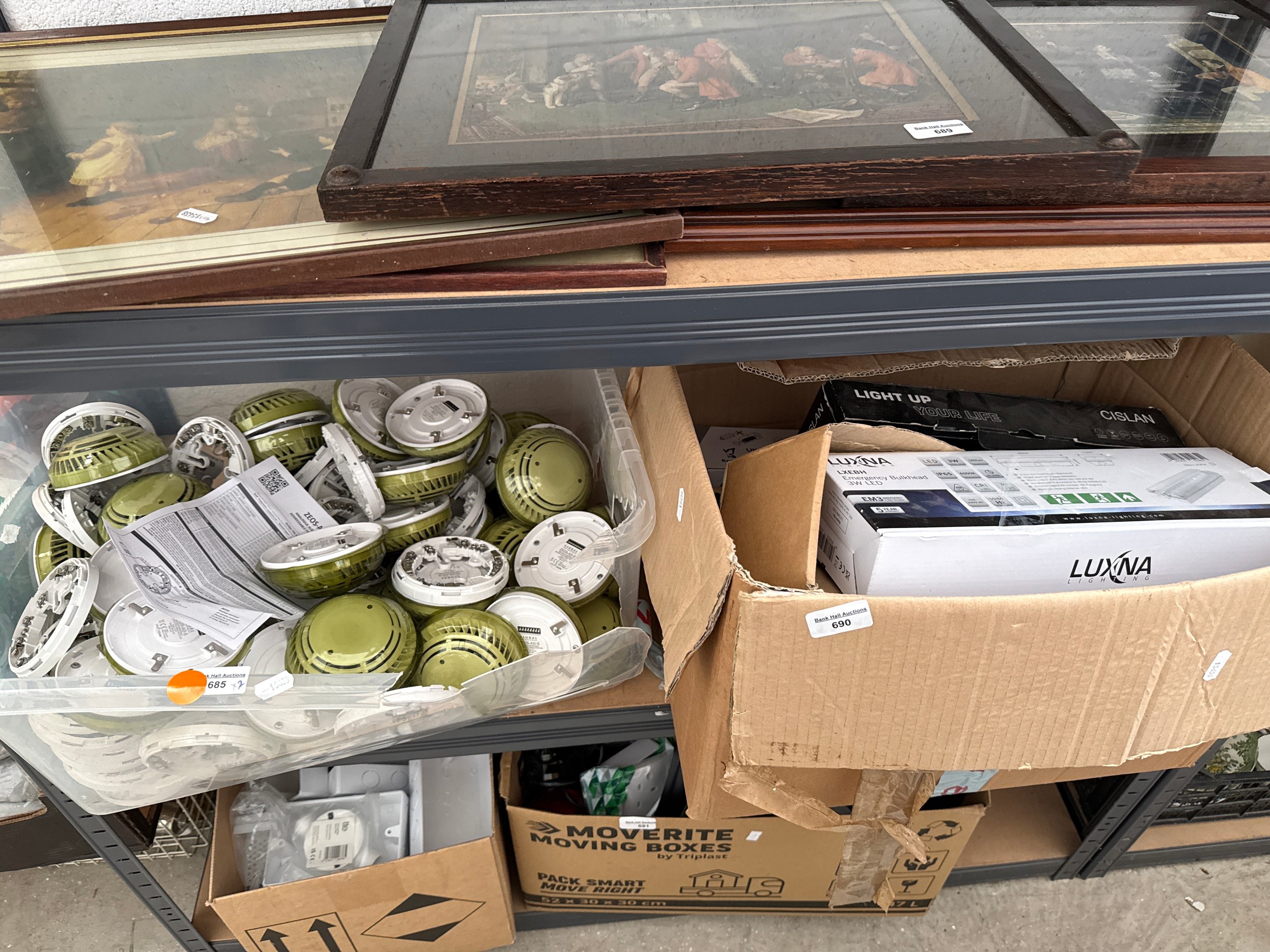Two boxes of fire safety equipment