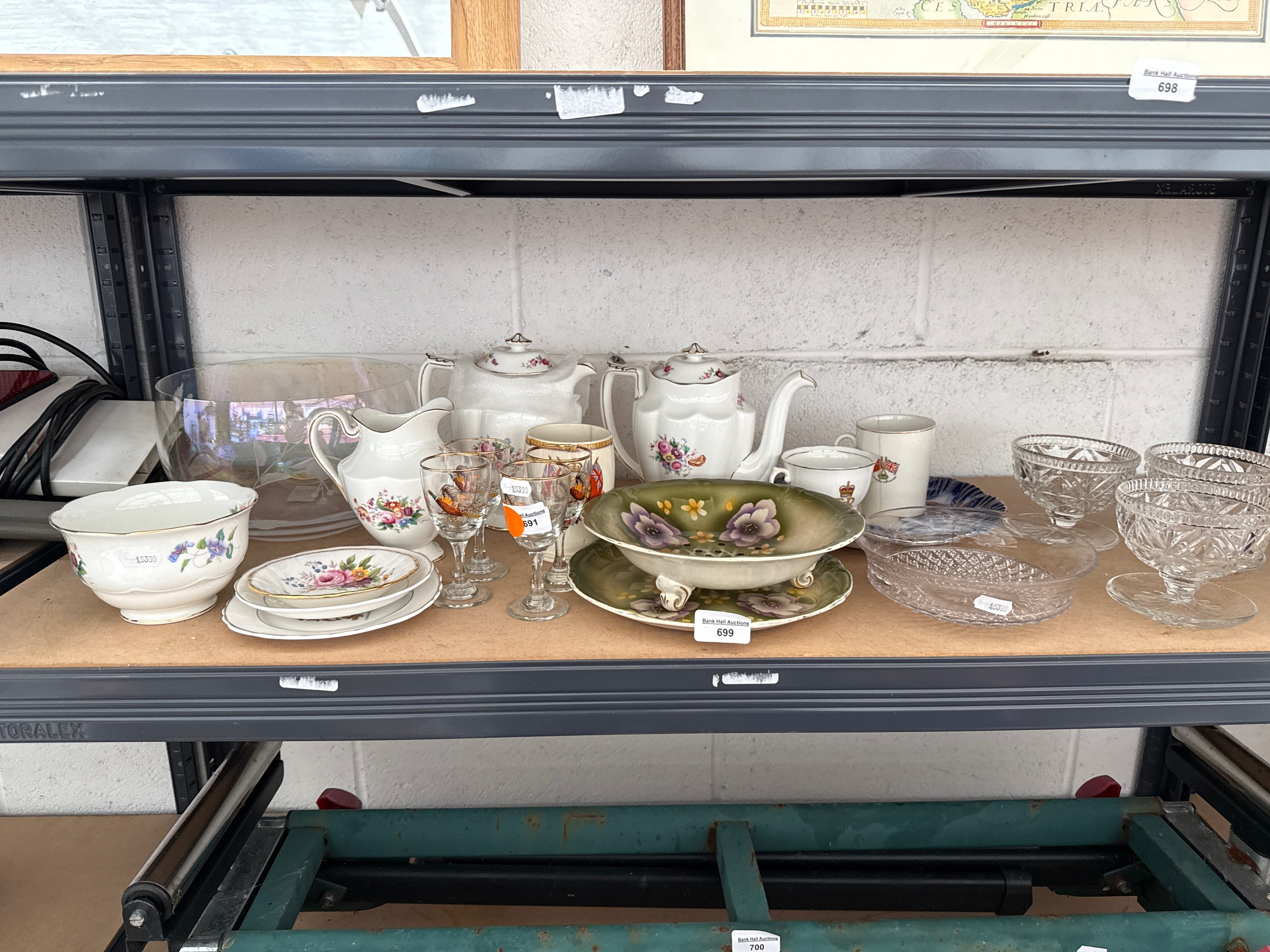 Lot inc teapots, commeorative pottery, etc