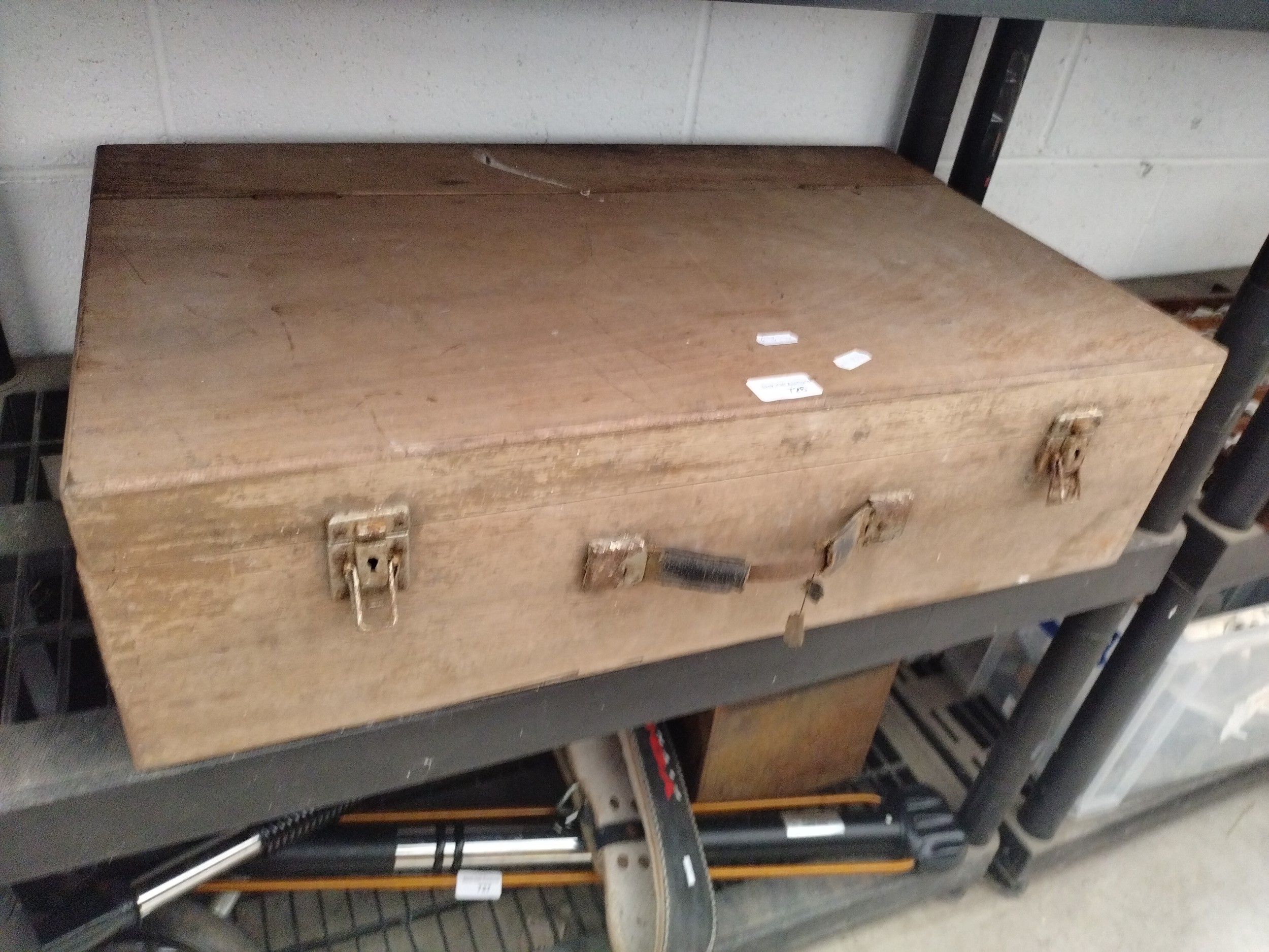 Old wooden tool chest