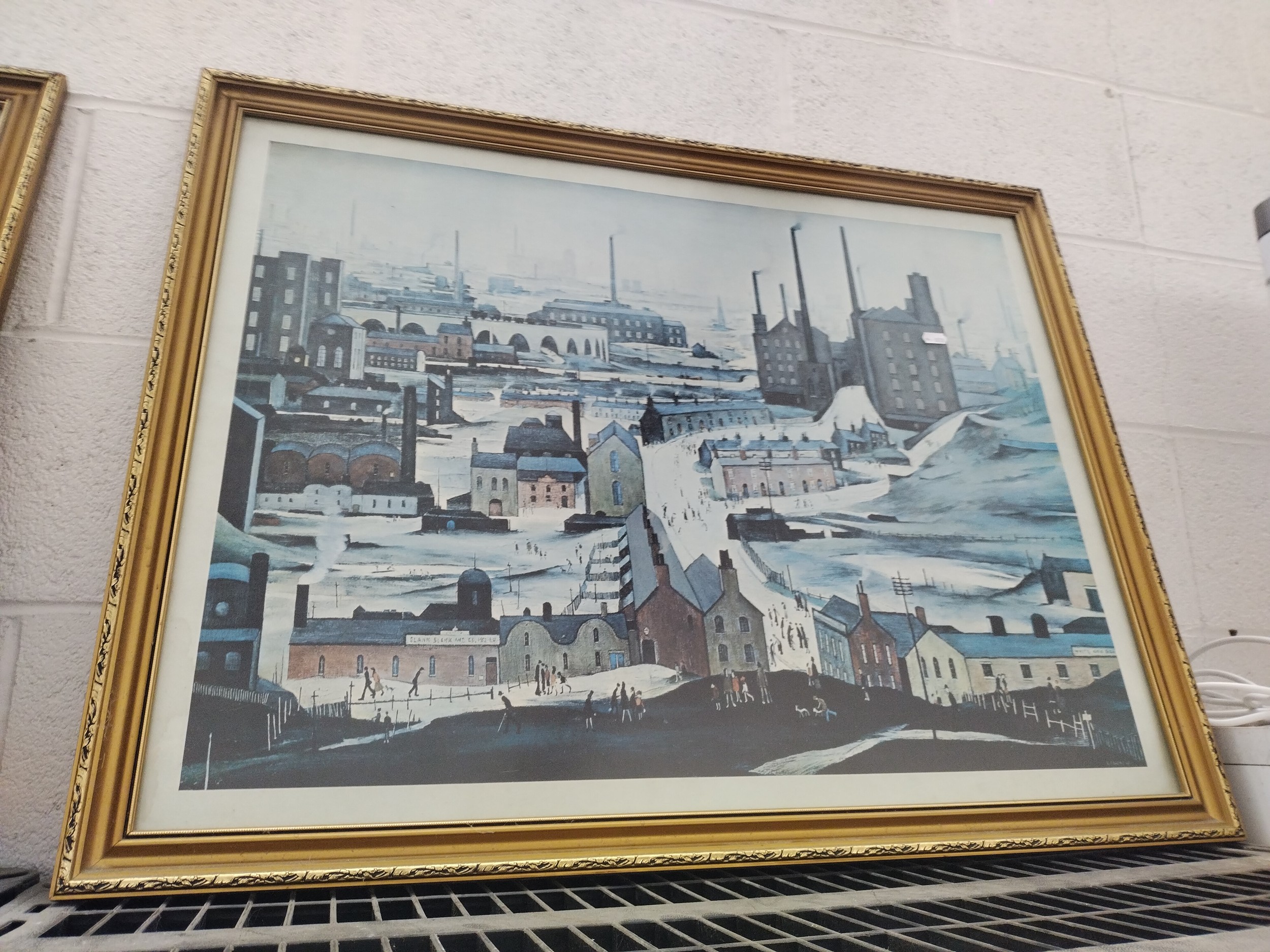 Large framed Lowry print