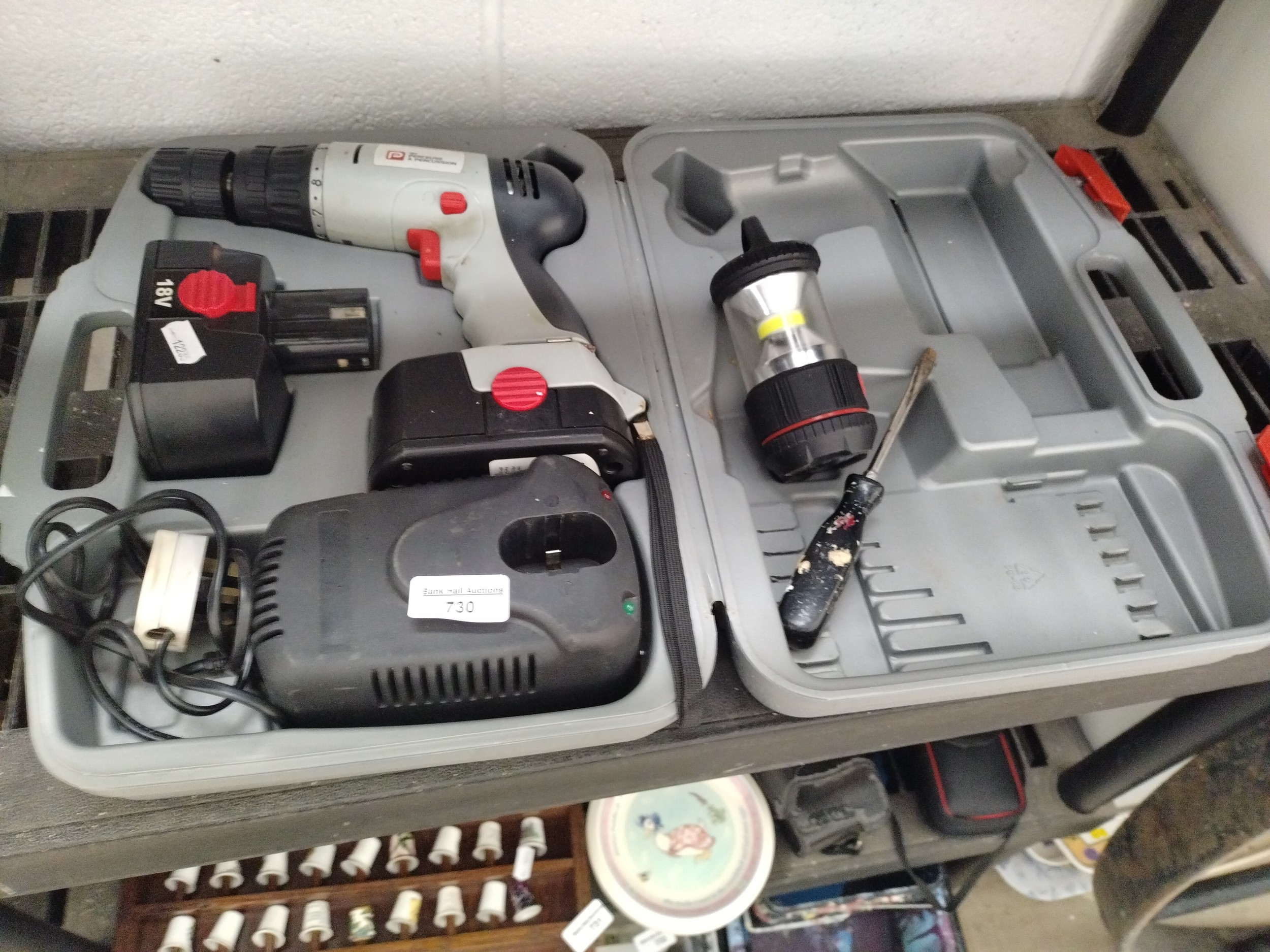 Pro cordless drill set with camping lantern