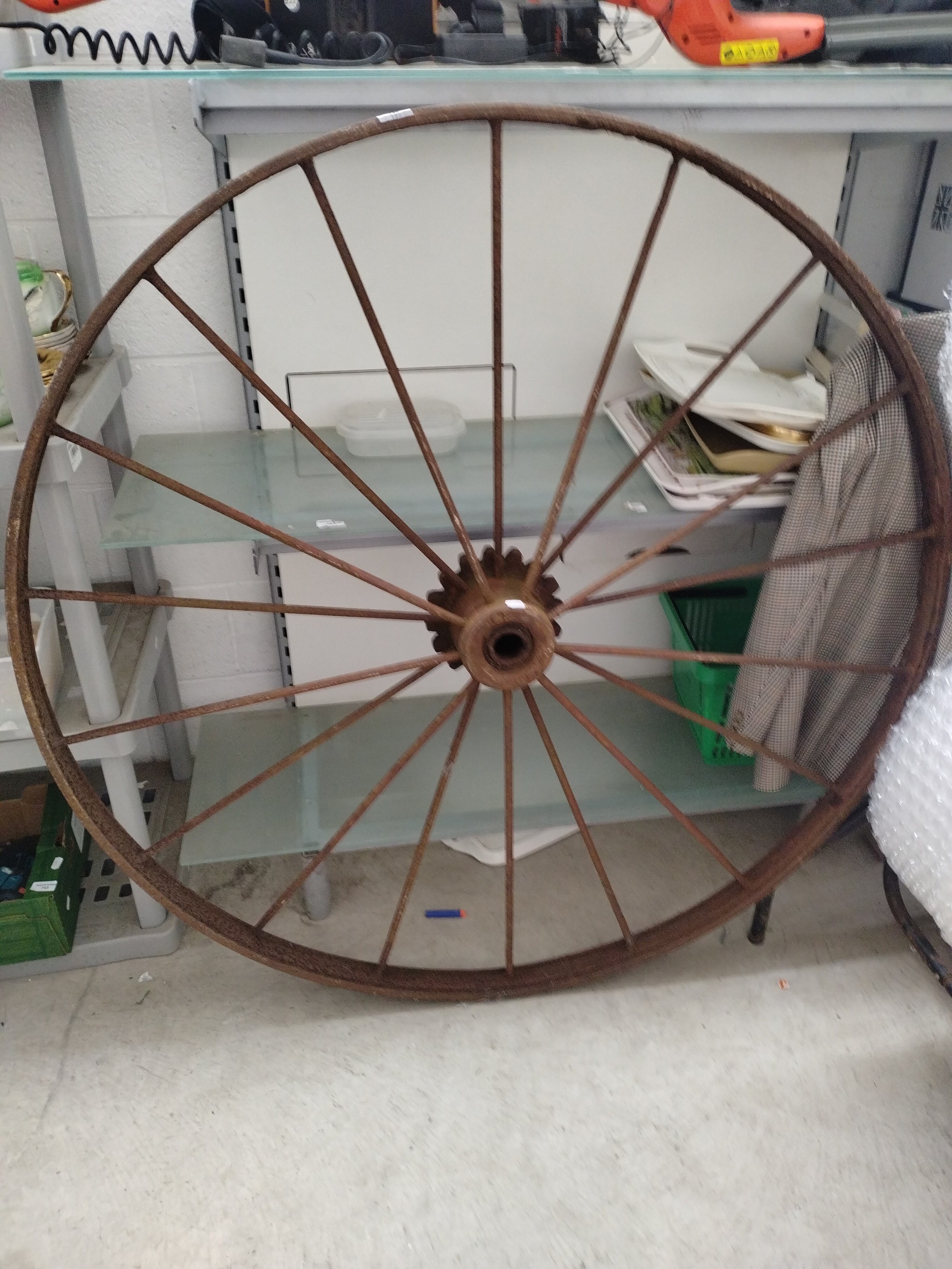 Large metal cartwheel 52"
