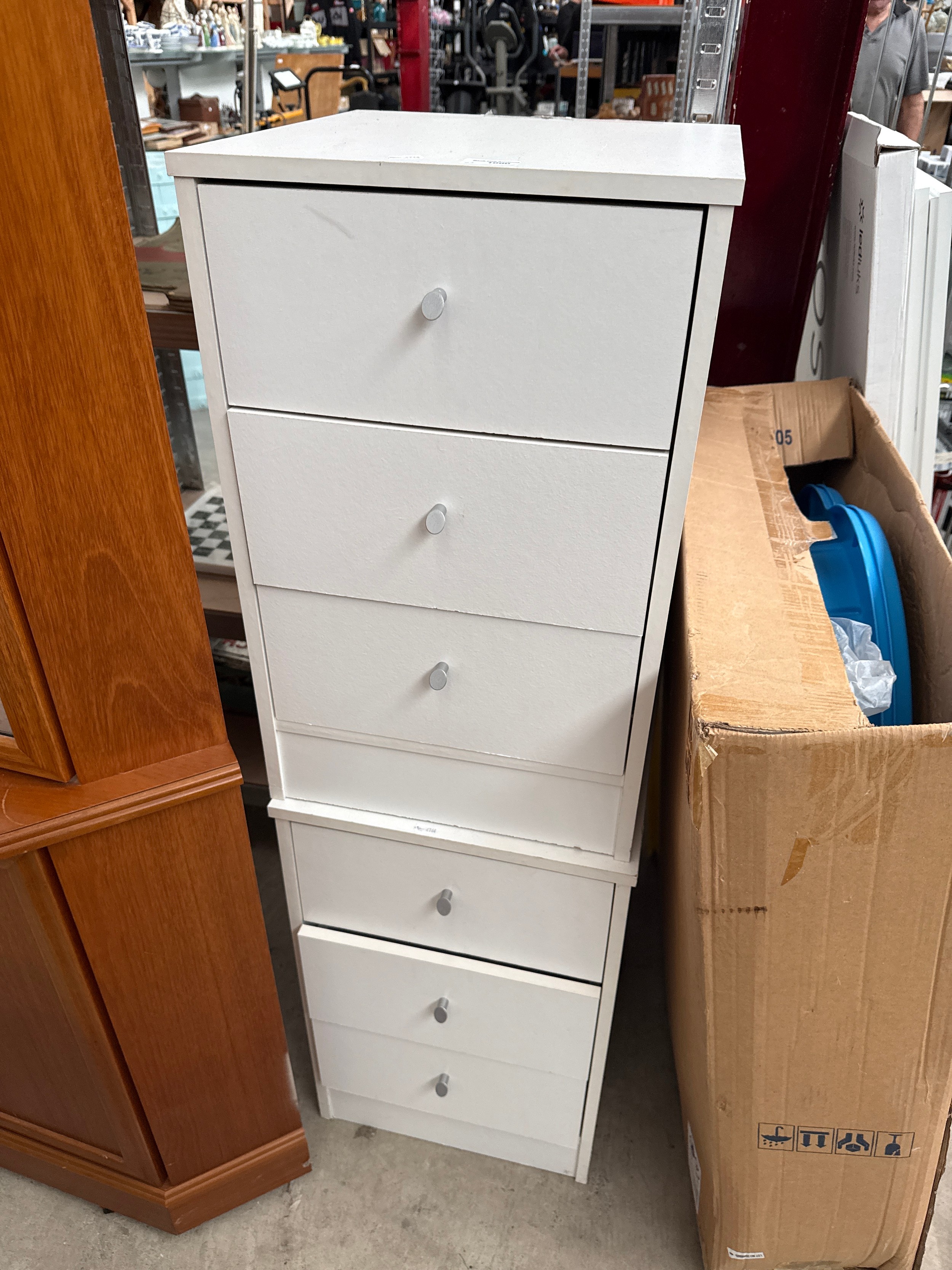 A pair of 3 drawer bedside chests