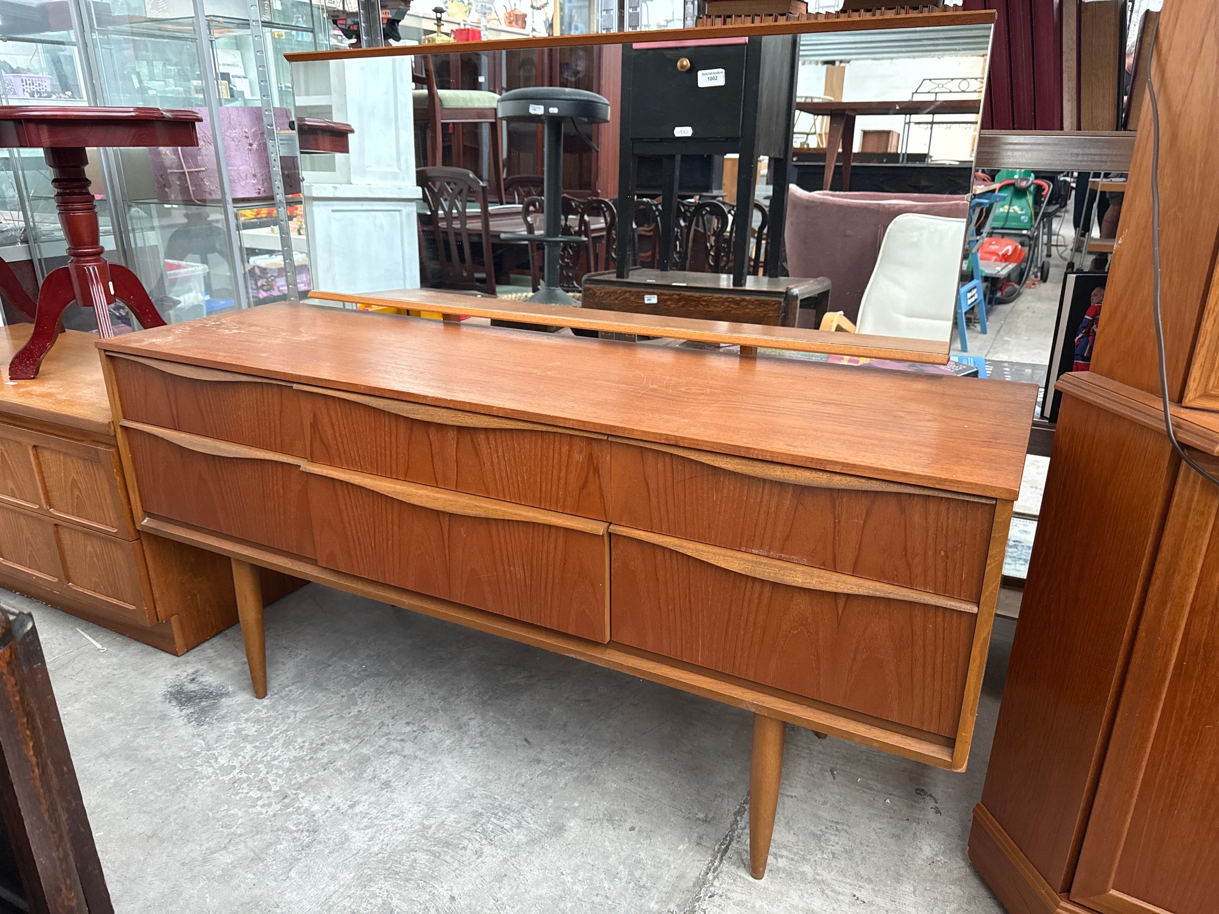 A retro teak 6 drawer dressing chest