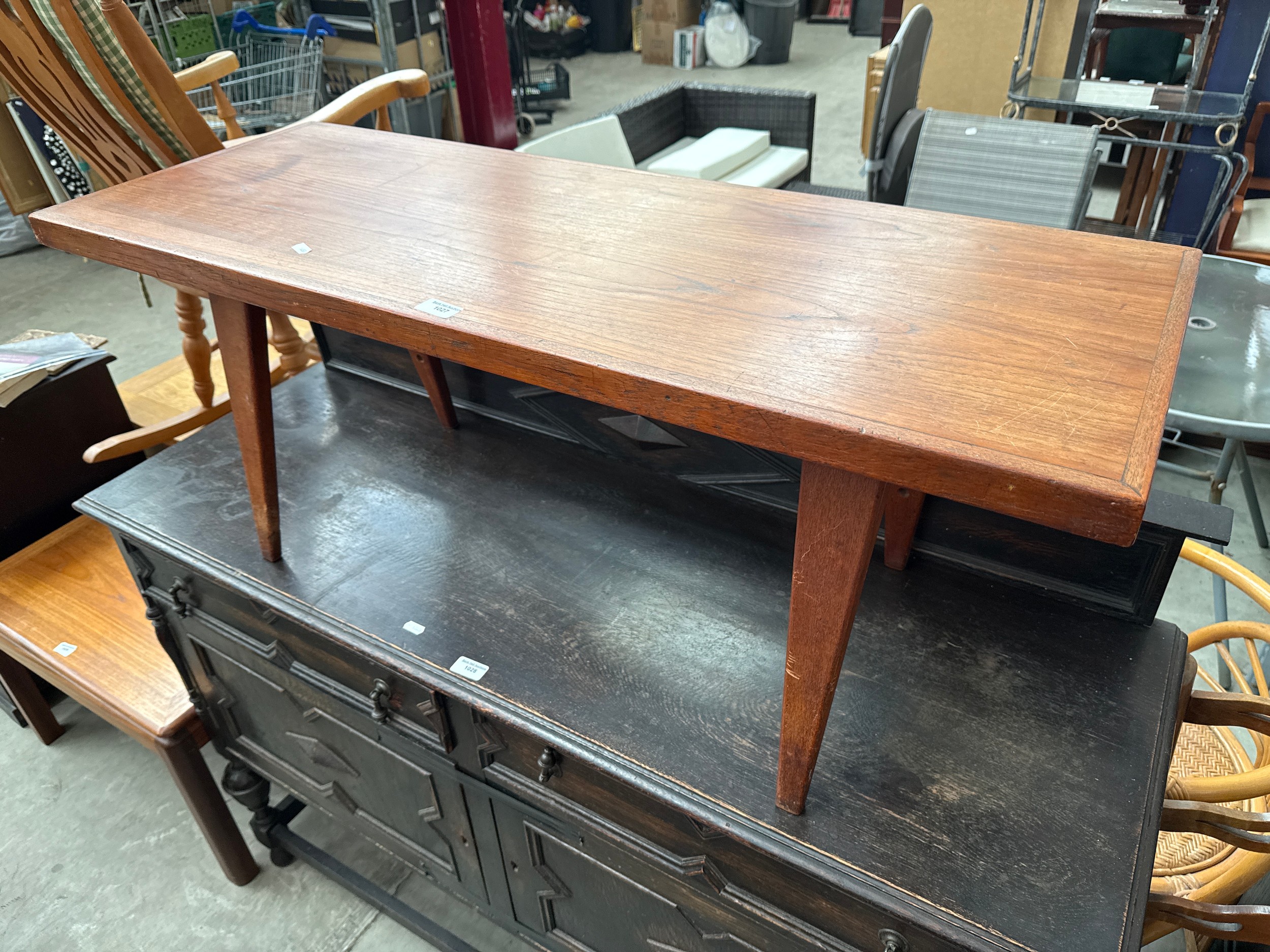 A retro teak coffee table